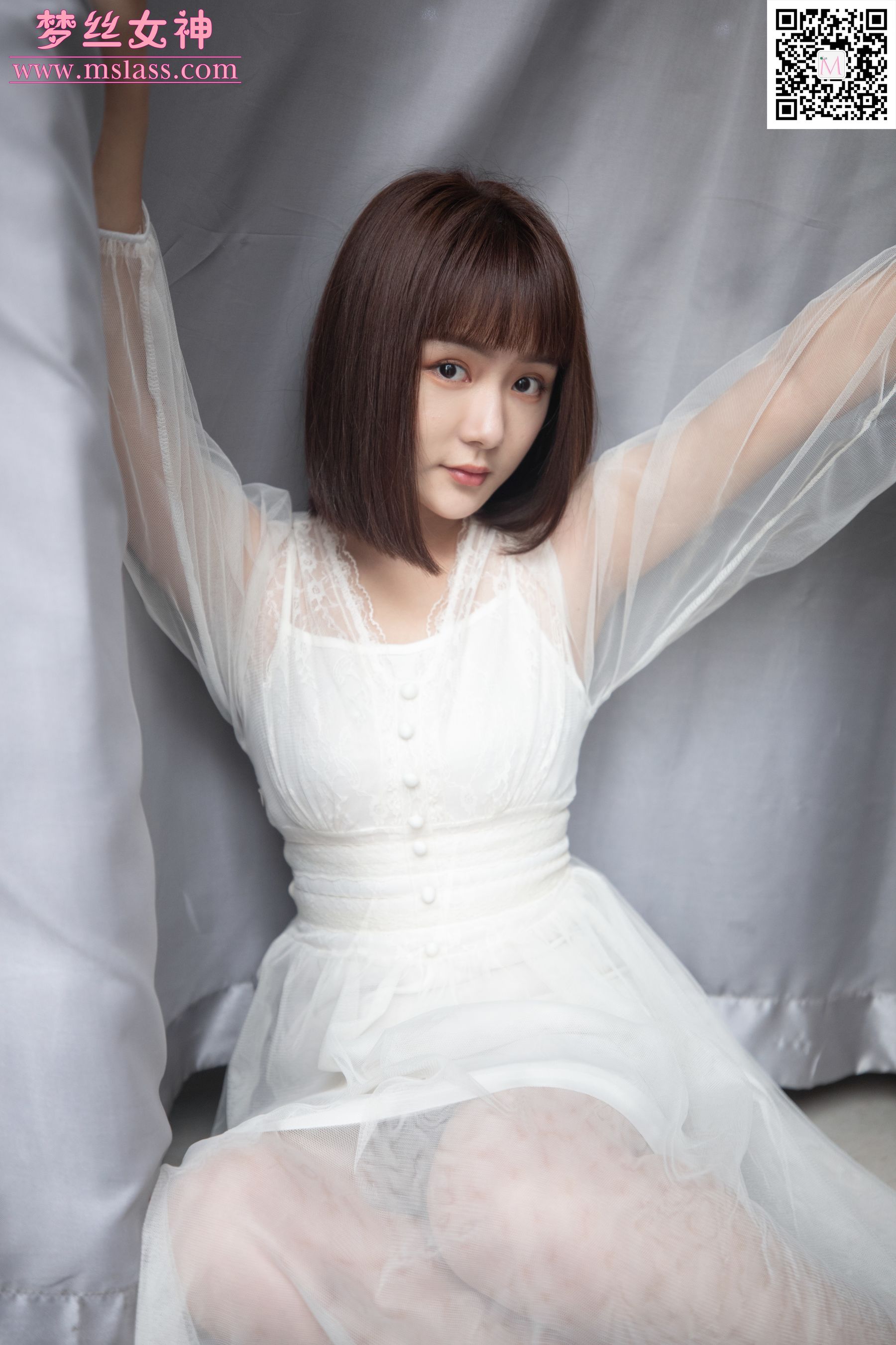 莎莎 透明白纱裙-图63