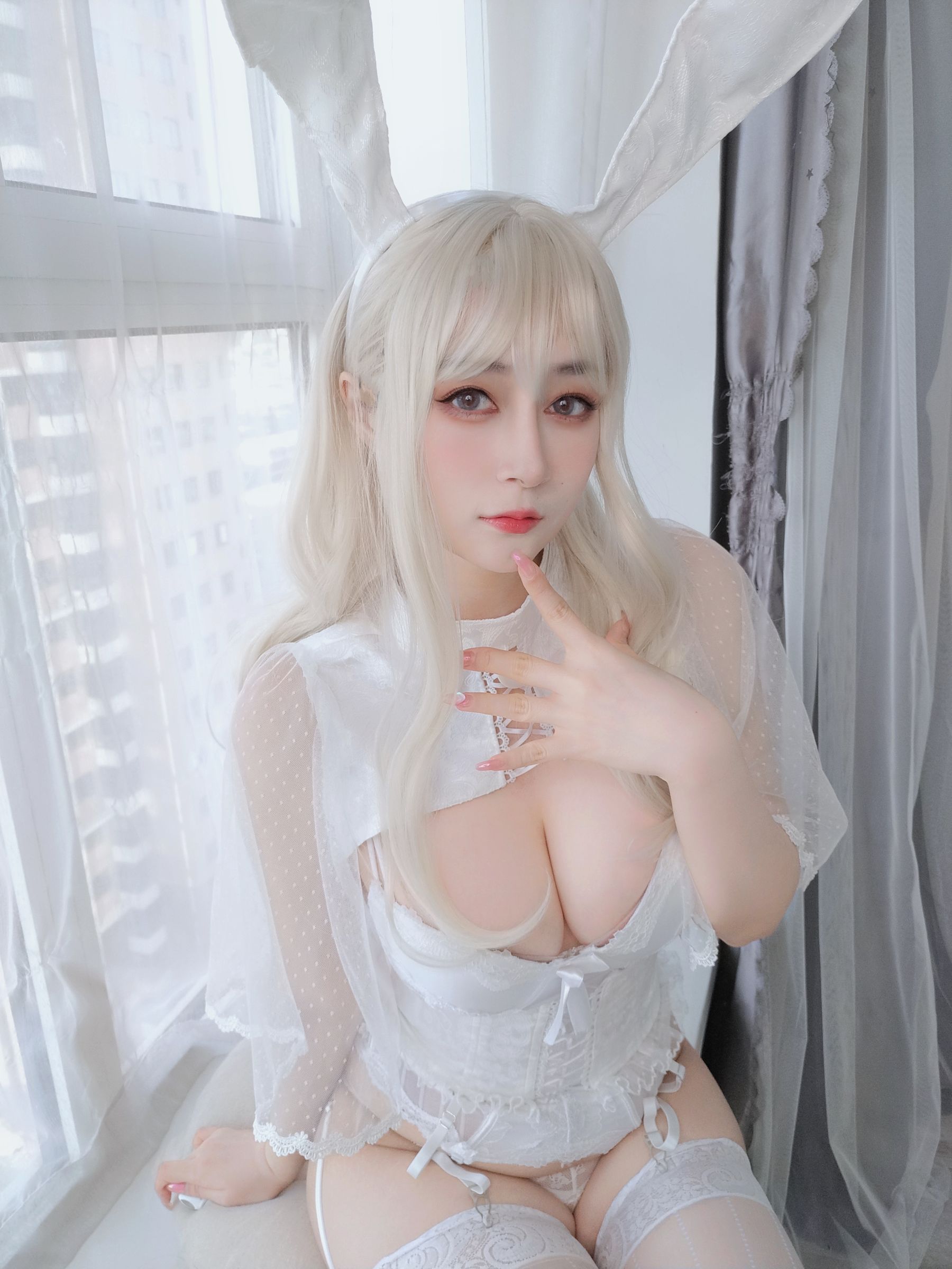 Coser小姐姐白银 - 白丝兔女郎-图25