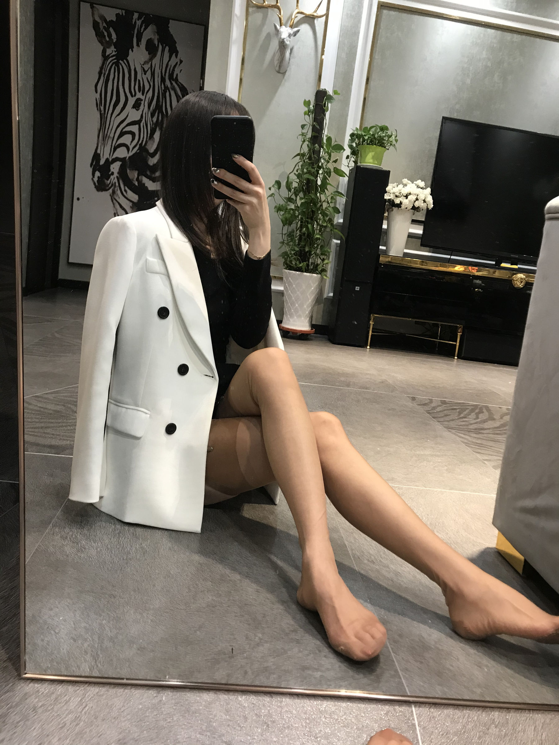 丝足博主麋鹿_Monroe 2020.04.09 桃肉吊袜-图14