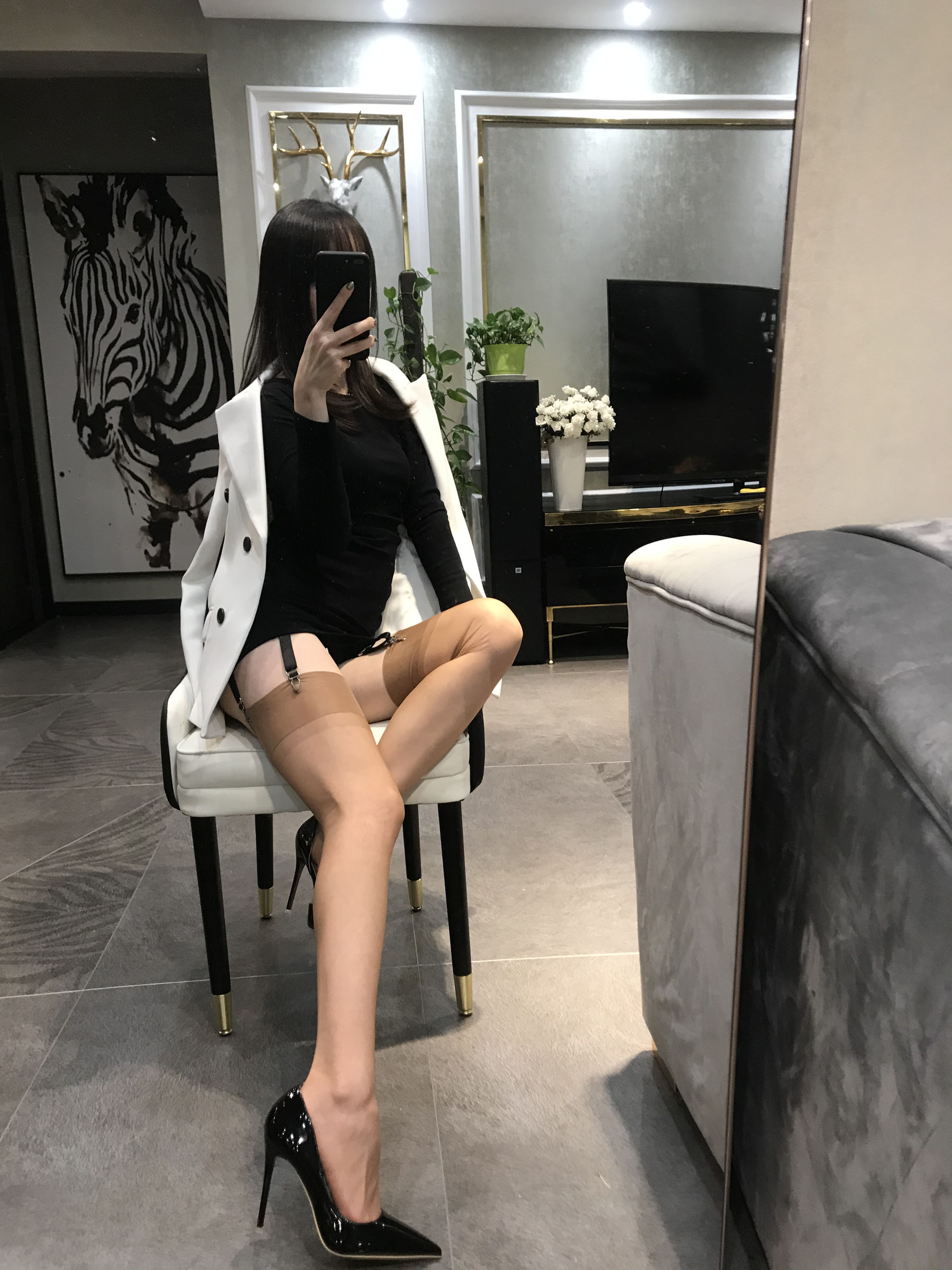 丝足博主麋鹿_Monroe 2020.04.09 桃肉吊袜-图19