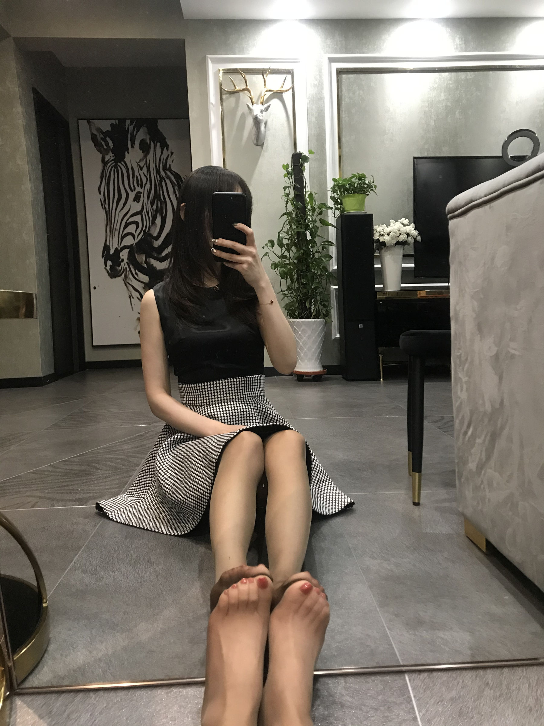 丝足博主麋鹿_Monroe 2020.04.20 红高黑丝-图42