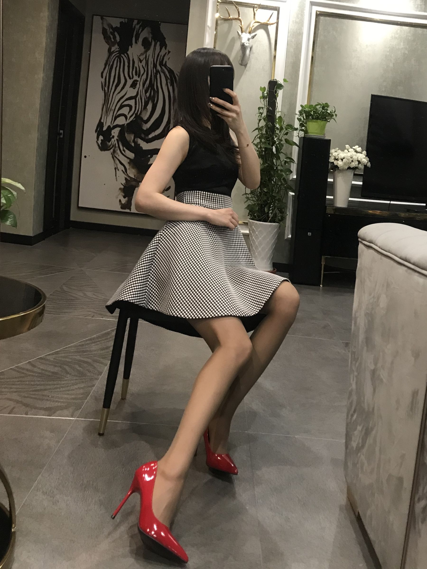 丝足博主麋鹿_Monroe 2020.04.20 红高黑丝-图53