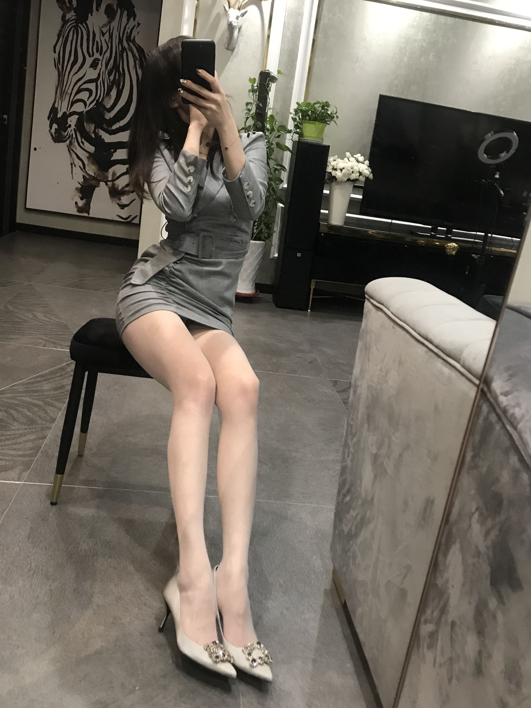 丝足博主麋鹿_Monroe 2020.04.20 红高黑丝-图95