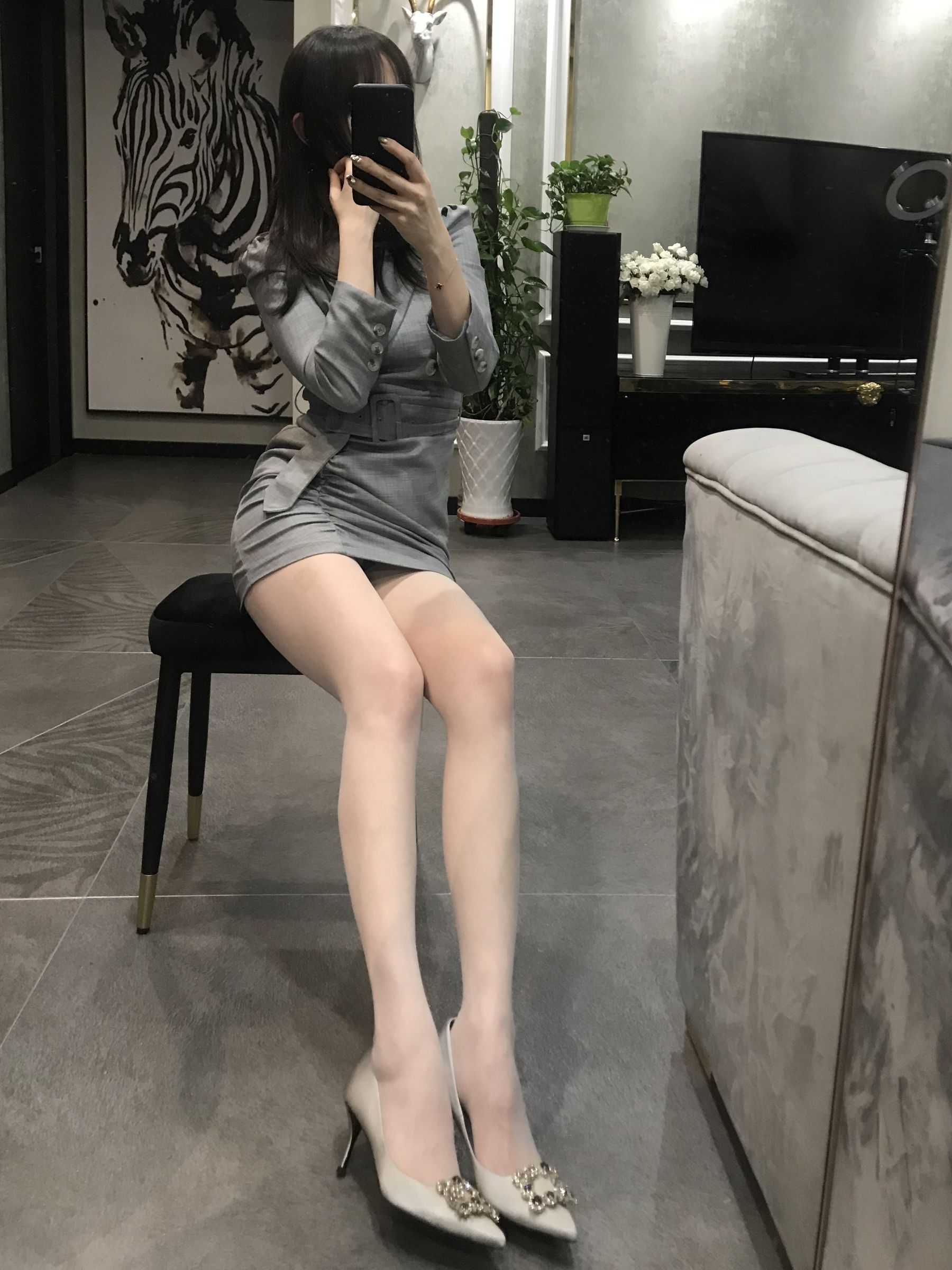 丝足博主麋鹿_Monroe 2020.04.20 红高黑丝-图96