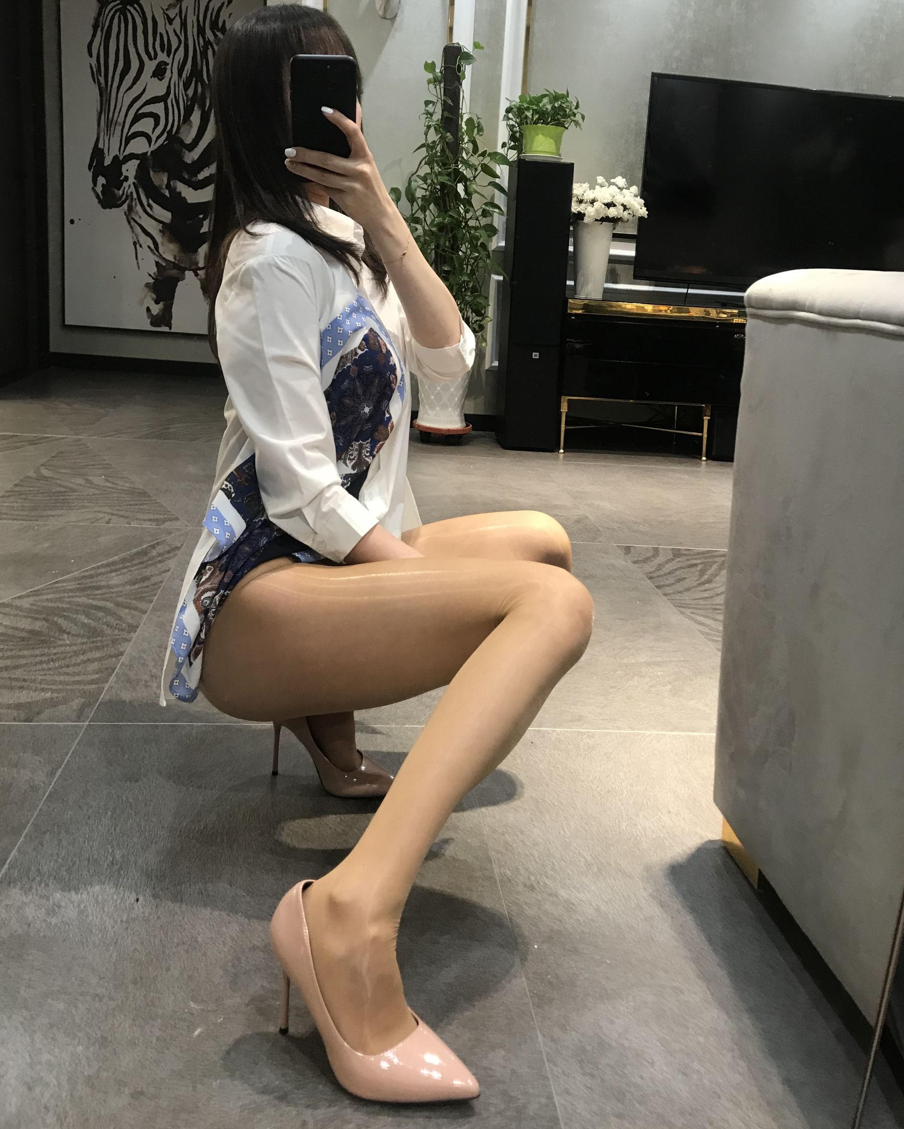 丝足博主麋鹿_Monroe 2020.04.29 肉色亮丝-图3