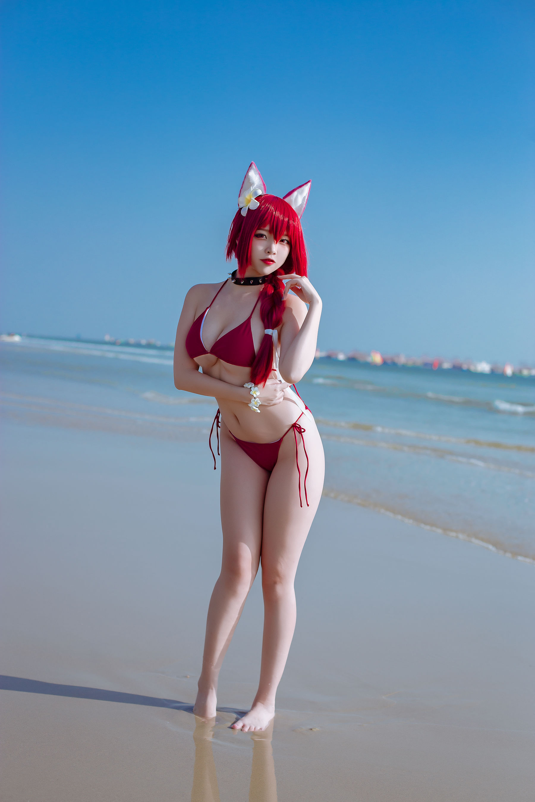 人气Coser二佐Nisa - 碧蓝 千代田泳装-图11