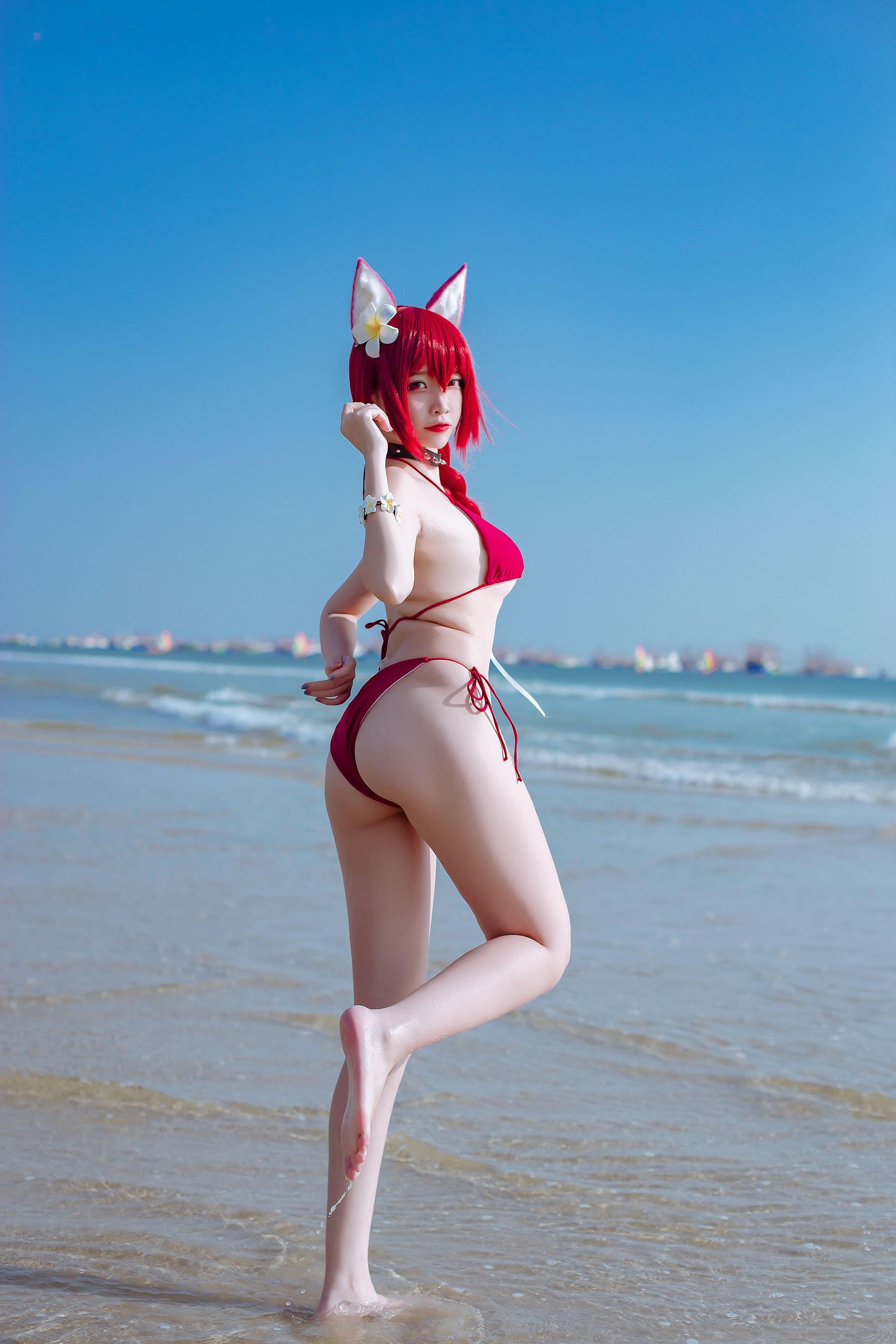 人气Coser二佐Nisa - 碧蓝 千代田泳装-图12