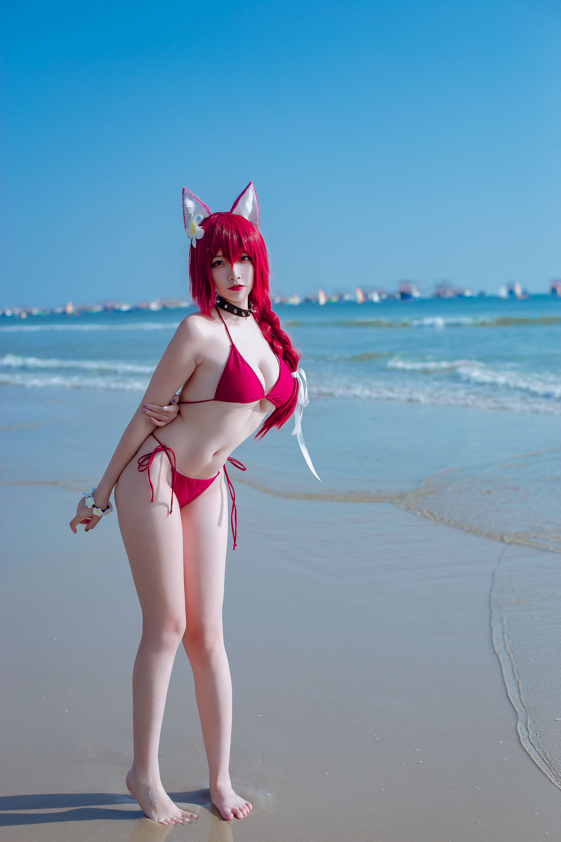 人气Coser二佐Nisa - 碧蓝 千代田泳装-图13