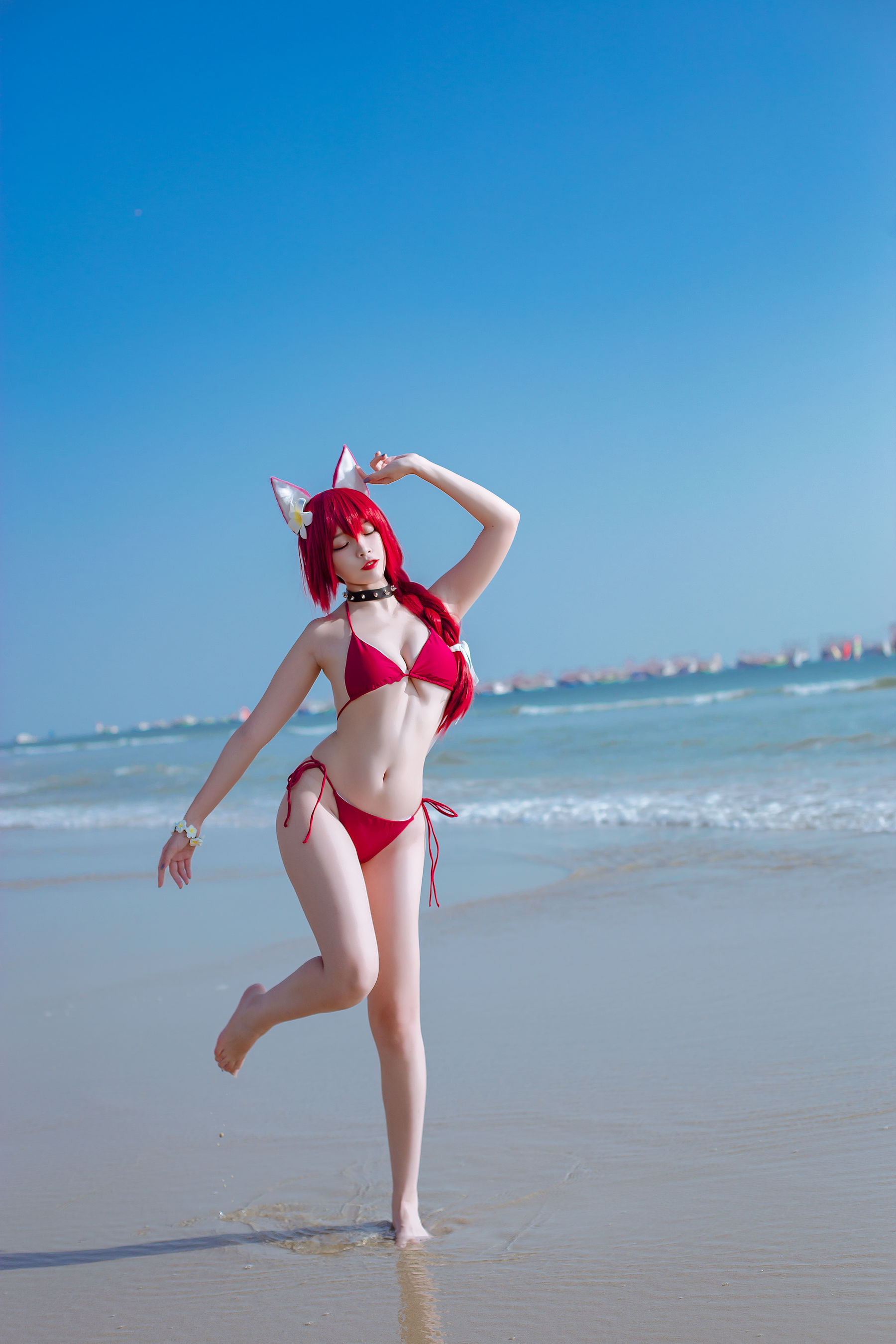 人气Coser二佐Nisa - 碧蓝 千代田泳装-图14