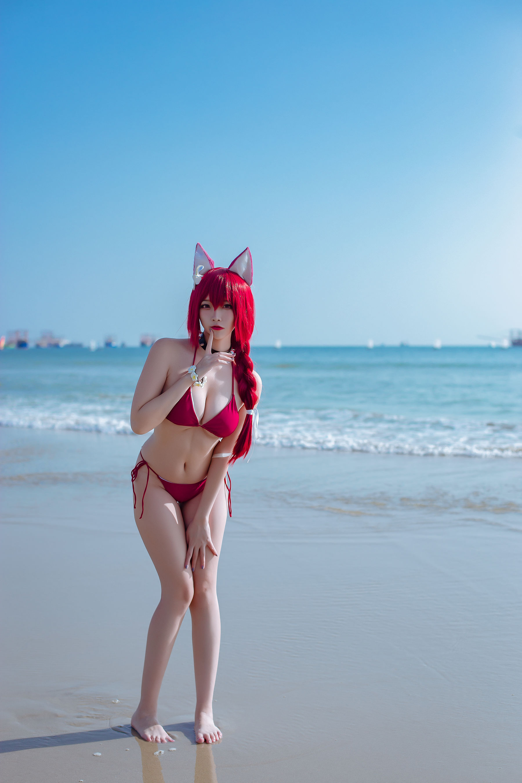 人气Coser二佐Nisa - 碧蓝 千代田泳装-图15