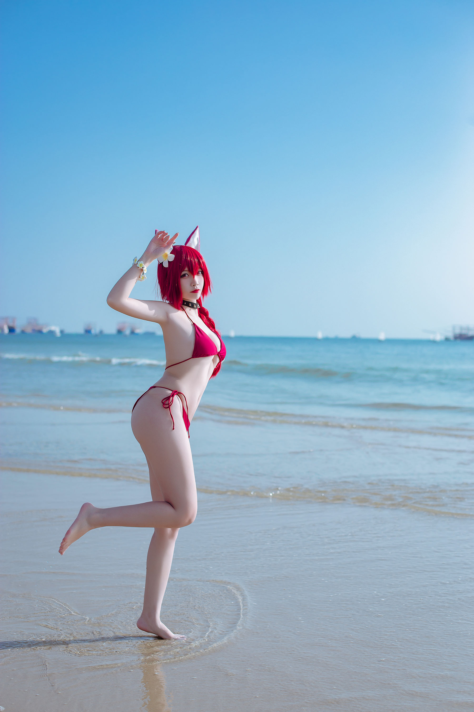 人气Coser二佐Nisa - 碧蓝 千代田泳装-图16