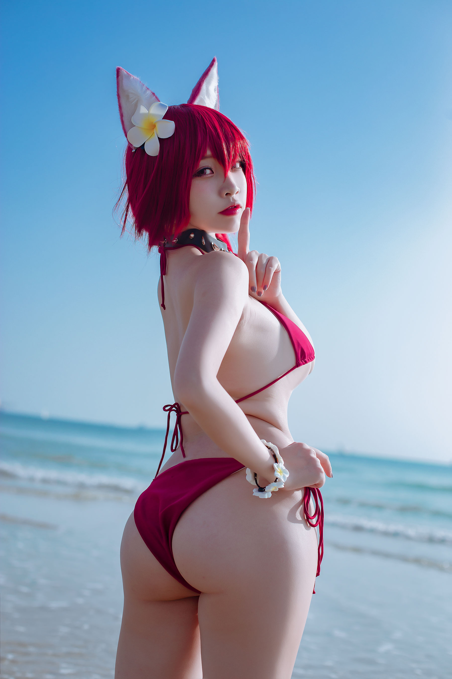 人气Coser二佐Nisa - 碧蓝 千代田泳装-图17