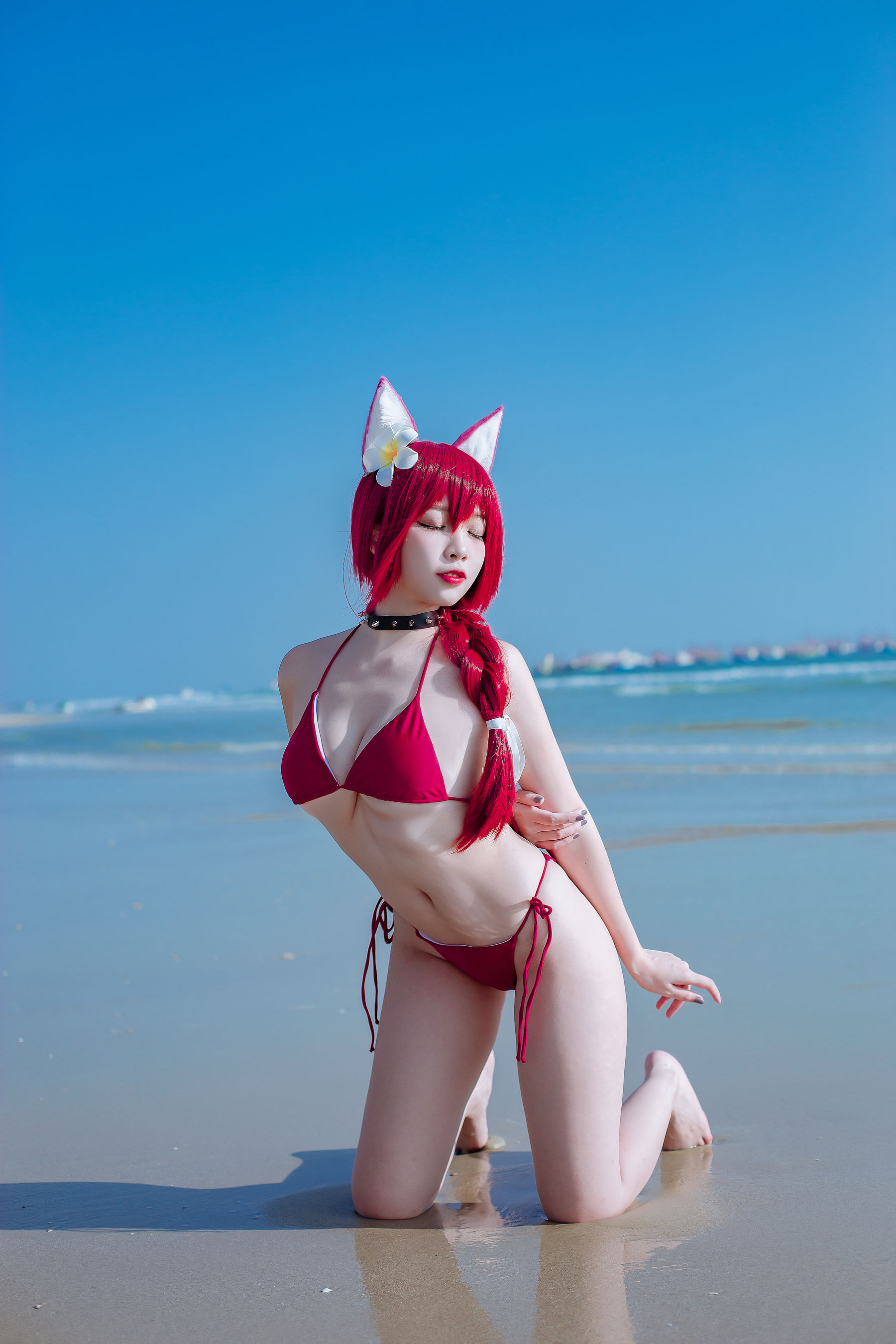 人气Coser二佐Nisa - 碧蓝 千代田泳装-图19