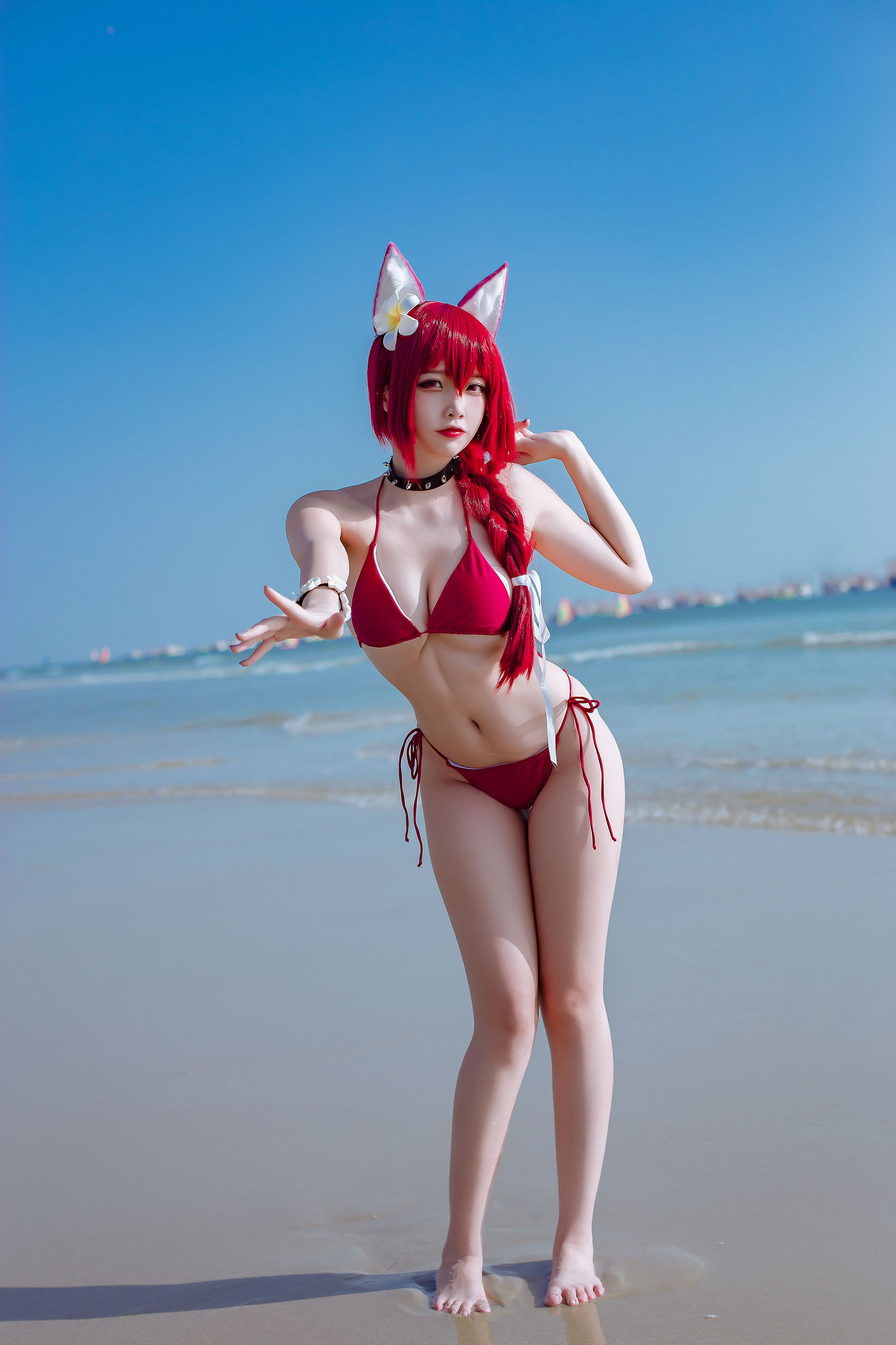 人气Coser二佐Nisa - 碧蓝 千代田泳装-图2