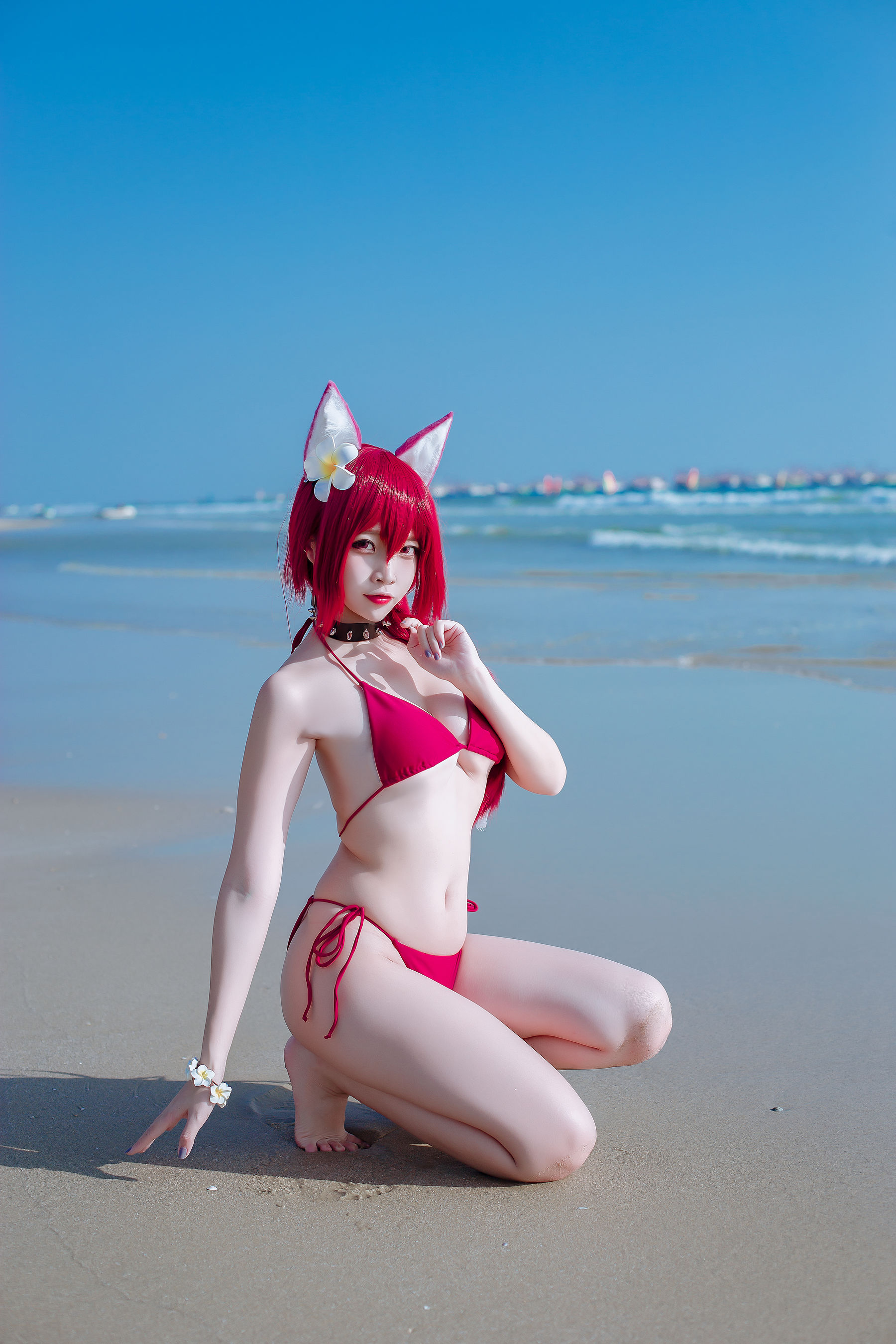 人气Coser二佐Nisa - 碧蓝 千代田泳装-图4