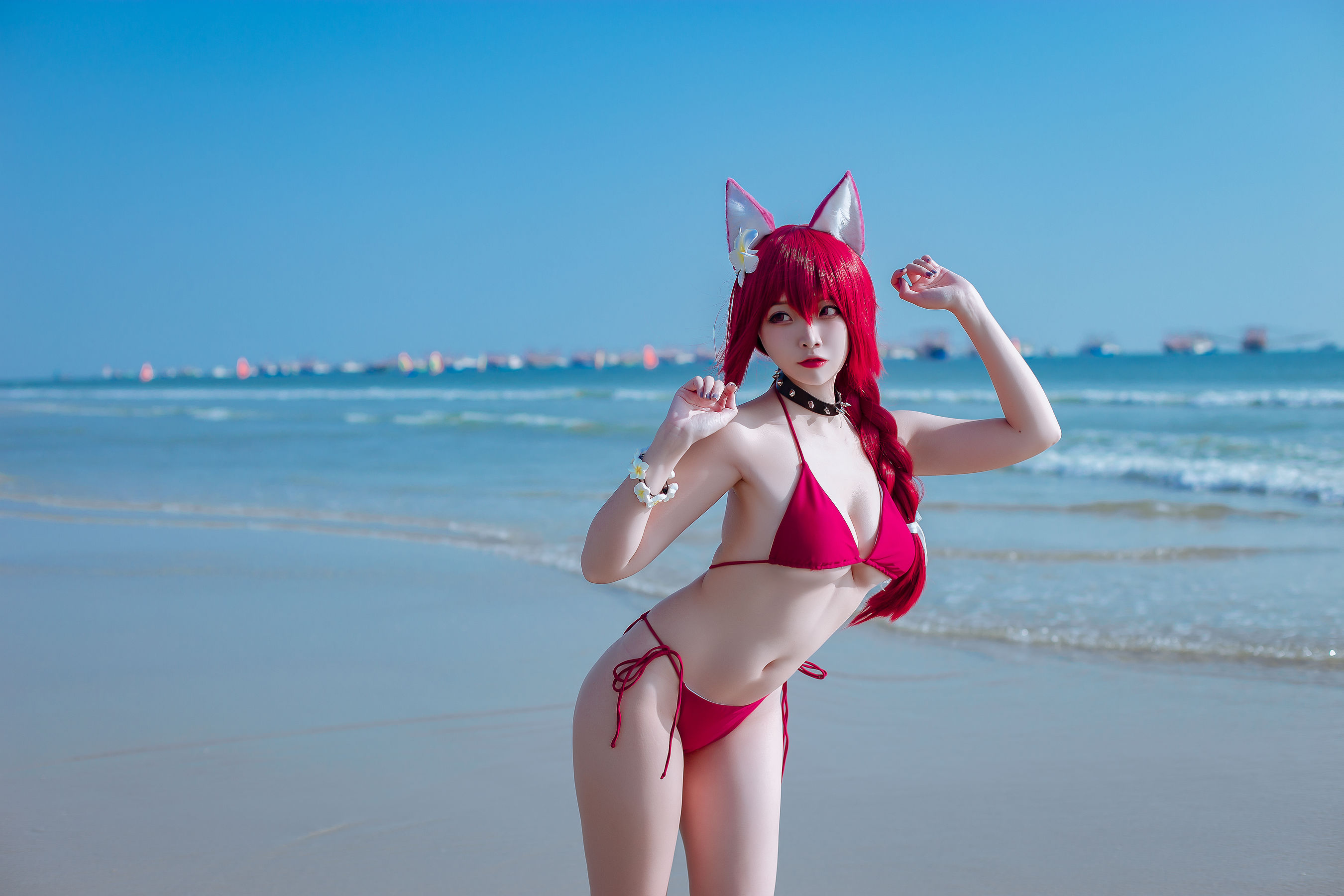 人气Coser二佐Nisa - 碧蓝 千代田泳装-图8