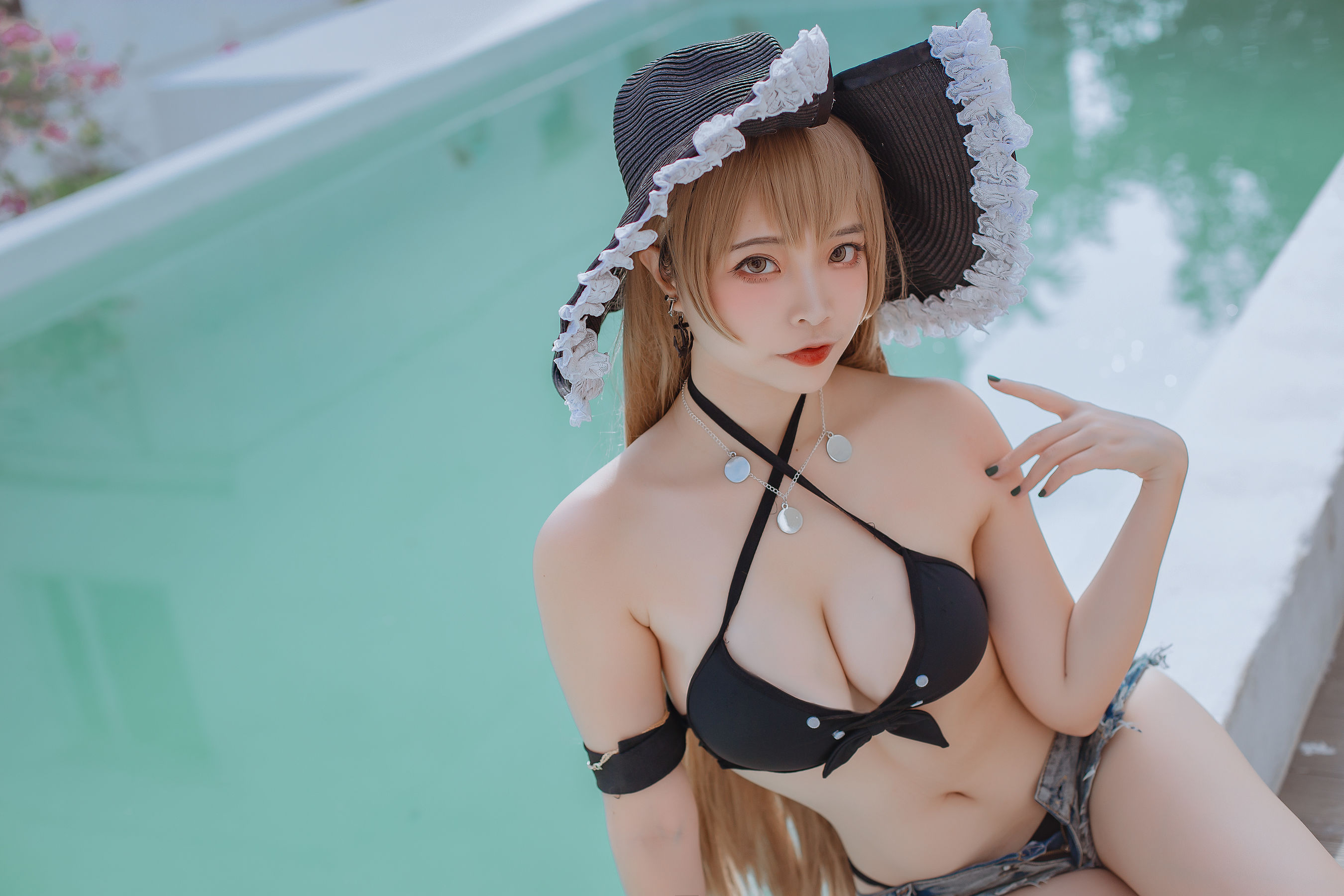 人气Coser二佐Nisa - 碧蓝 让巴尔泳装-图11