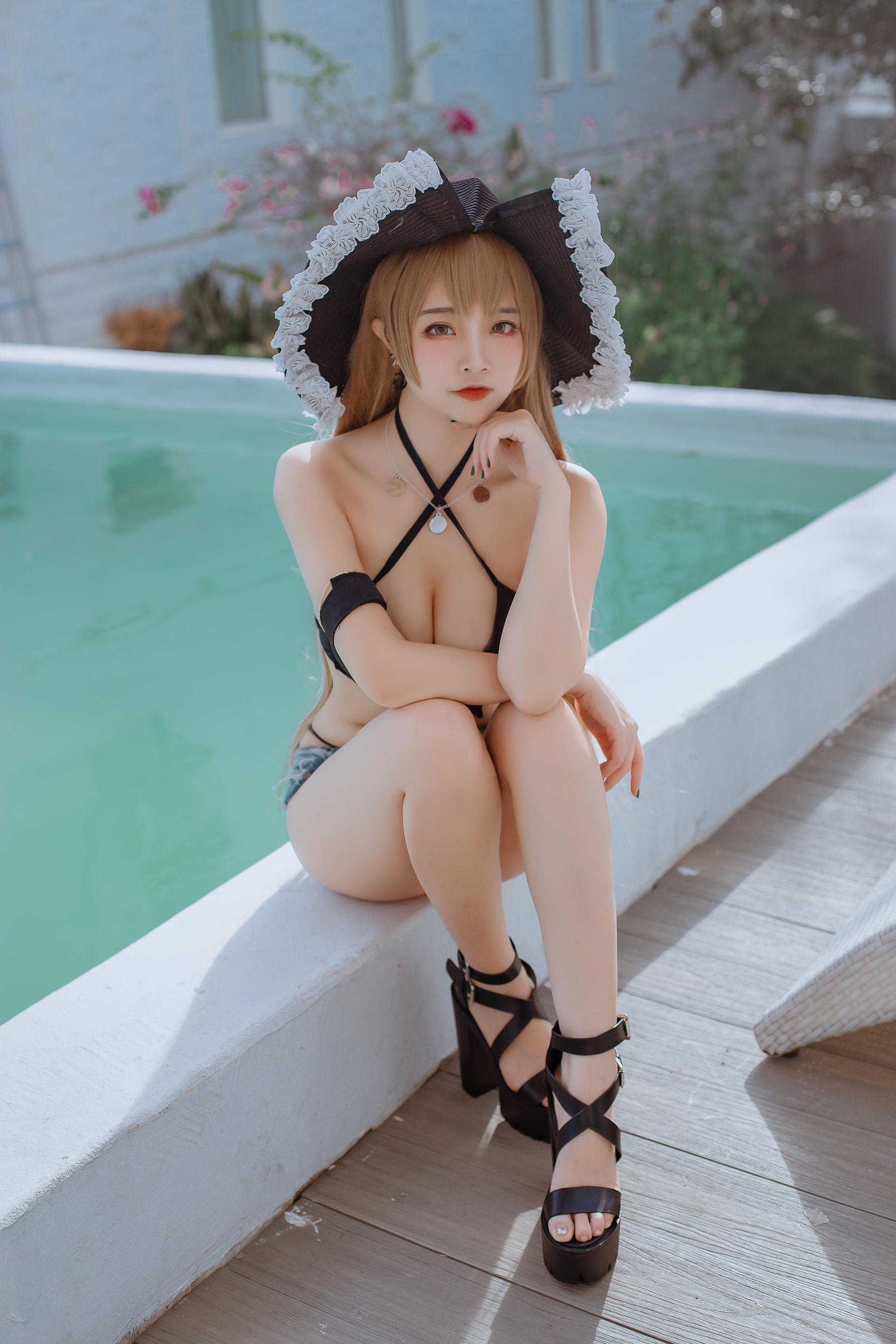 人气Coser二佐Nisa - 碧蓝 让巴尔泳装-图5