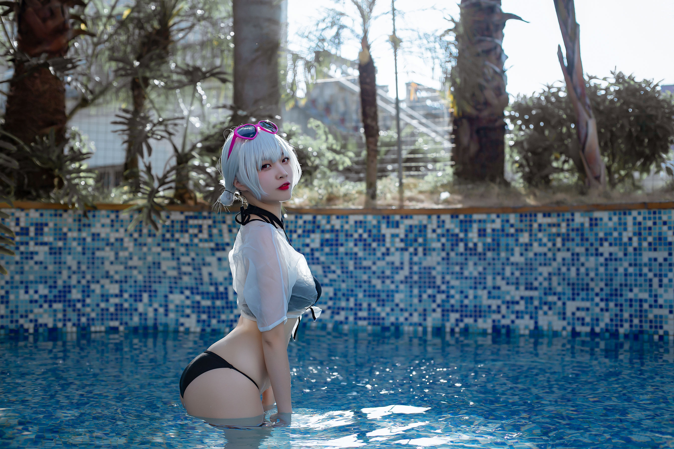 人气Coser二佐Nisa - 碧蓝航线 天狼星泳装-图1