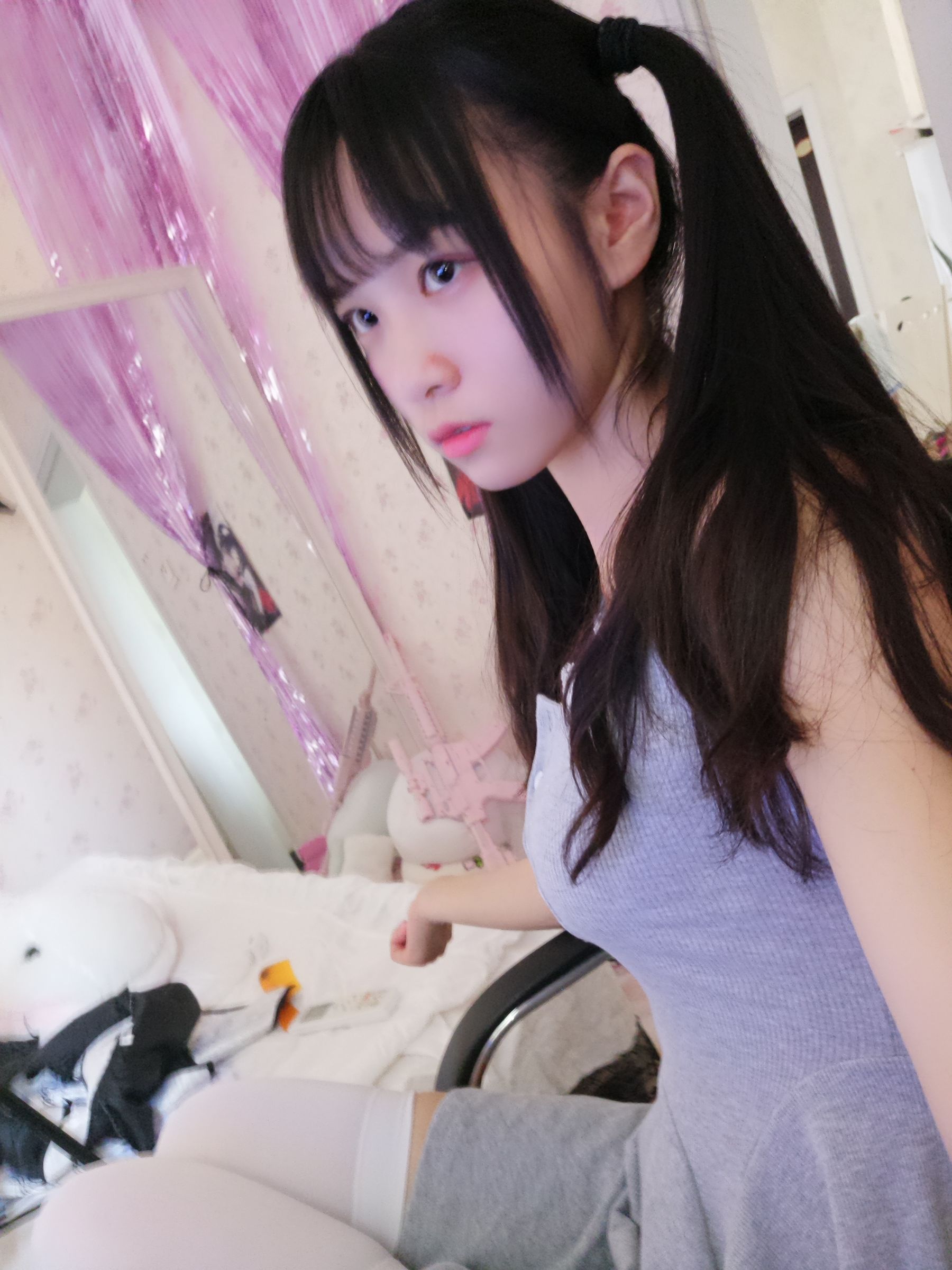 双马尾少女赛高酱作品 - 露脸灰色裙子-图17