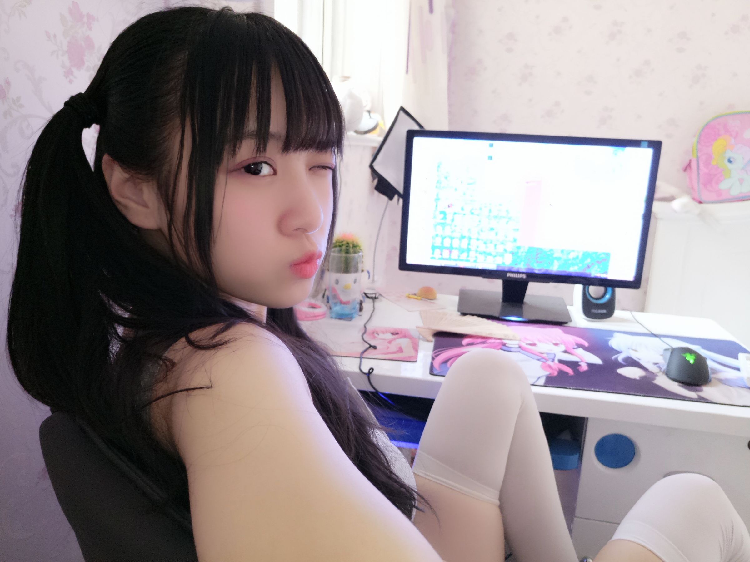 双马尾少女赛高酱作品 - 露脸灰色裙子-图6