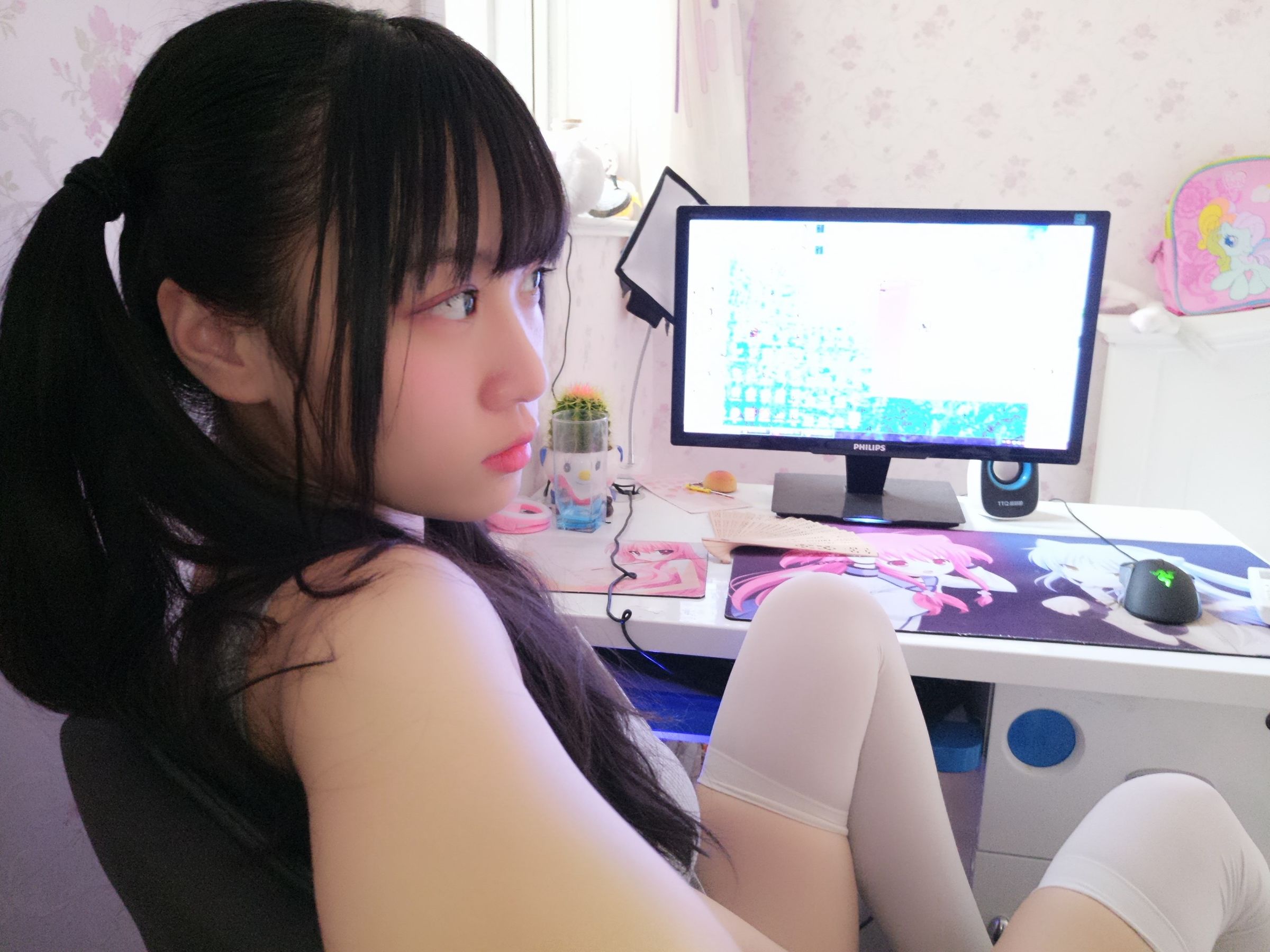 双马尾少女赛高酱作品 - 露脸灰色裙子-图7