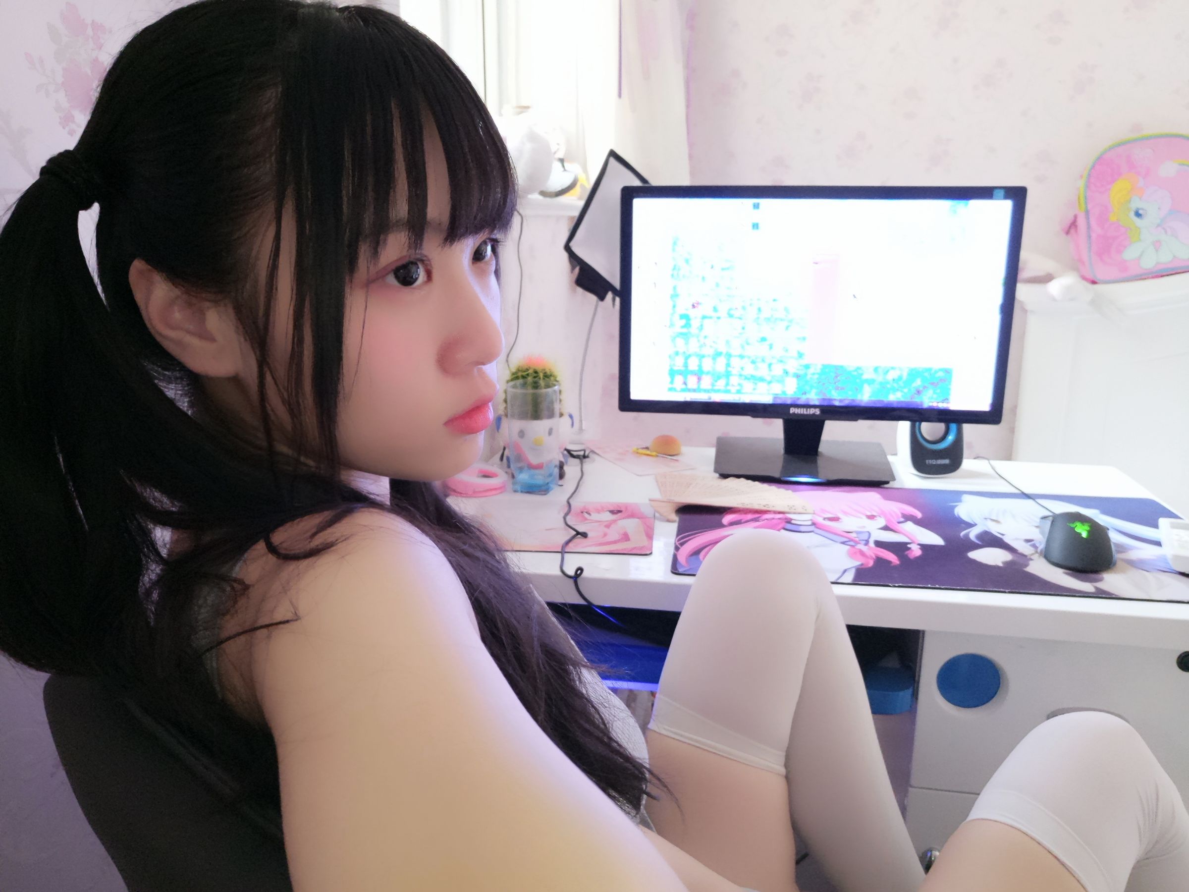 双马尾少女赛高酱作品 - 露脸灰色裙子-图8