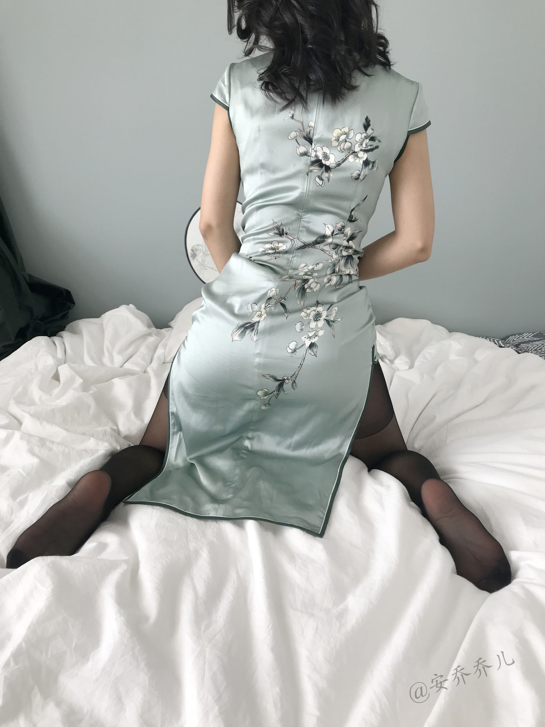 安乔乔儿(Nia乔乔) No.017 安乔乔儿 黑丝旗袍-图40