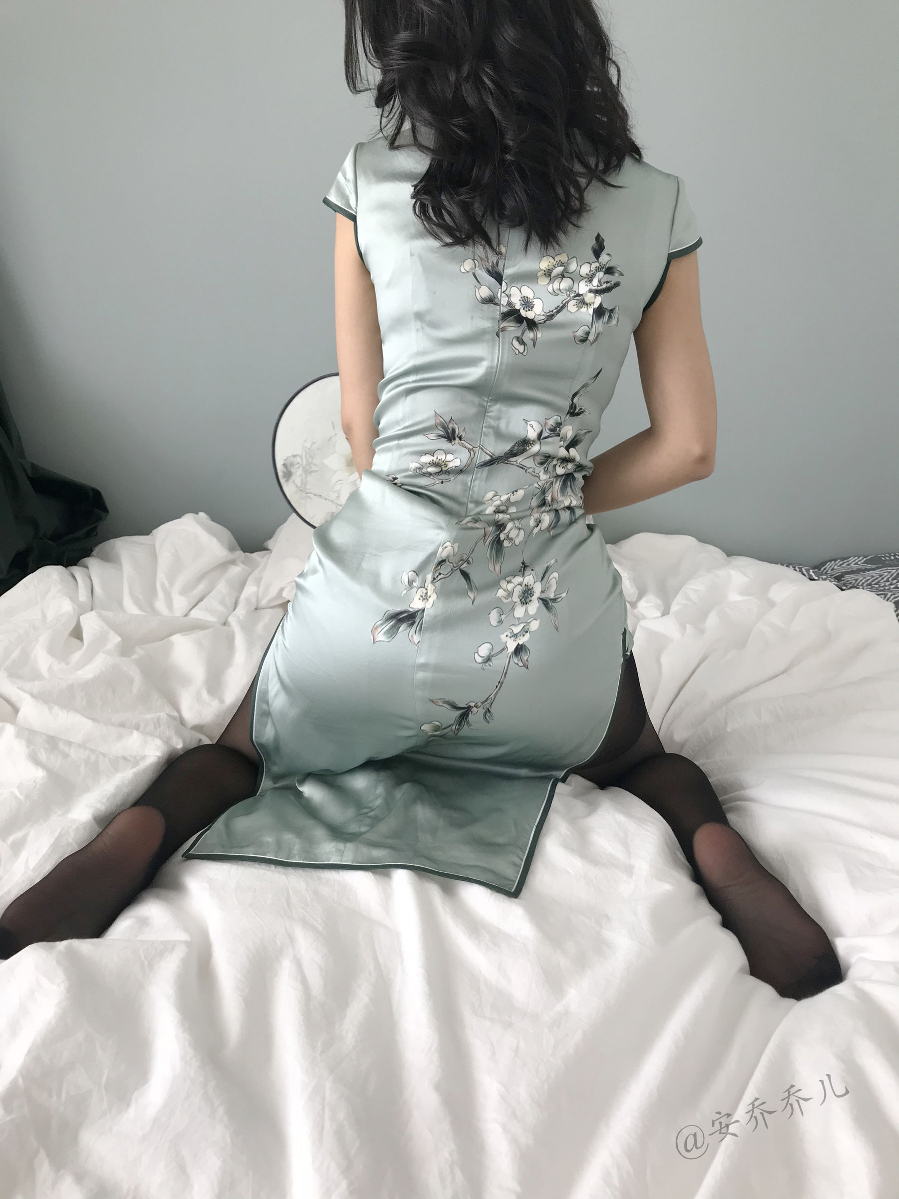 安乔乔儿(Nia乔乔) No.017 安乔乔儿 黑丝旗袍-图41