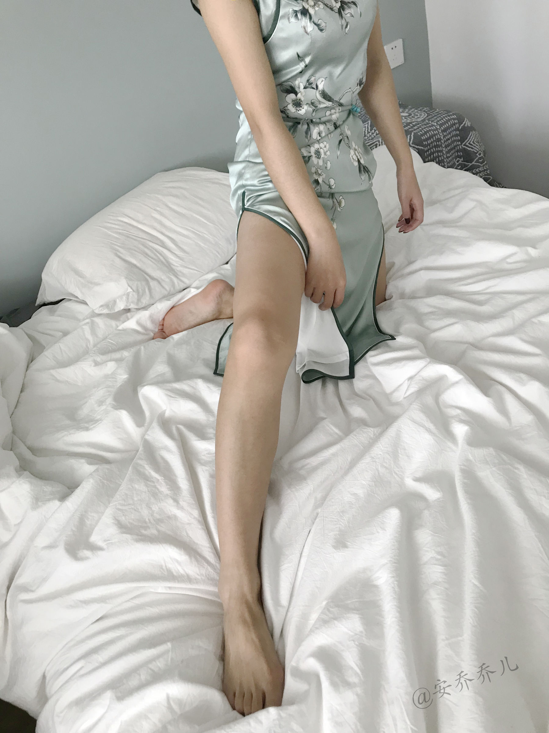 安乔乔儿(Nia乔乔) No.017 安乔乔儿 黑丝旗袍-图58