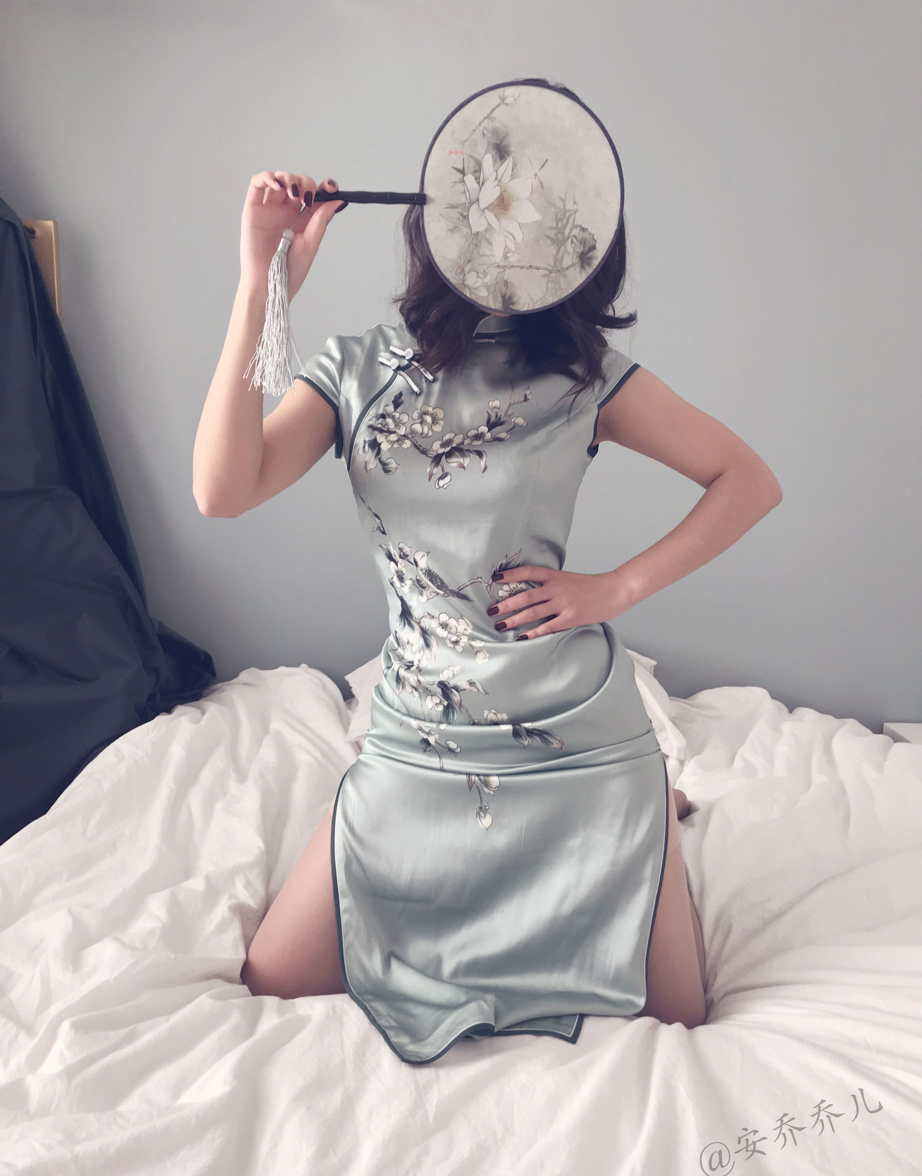 安乔乔儿(Nia乔乔) No.017 安乔乔儿 黑丝旗袍-图71