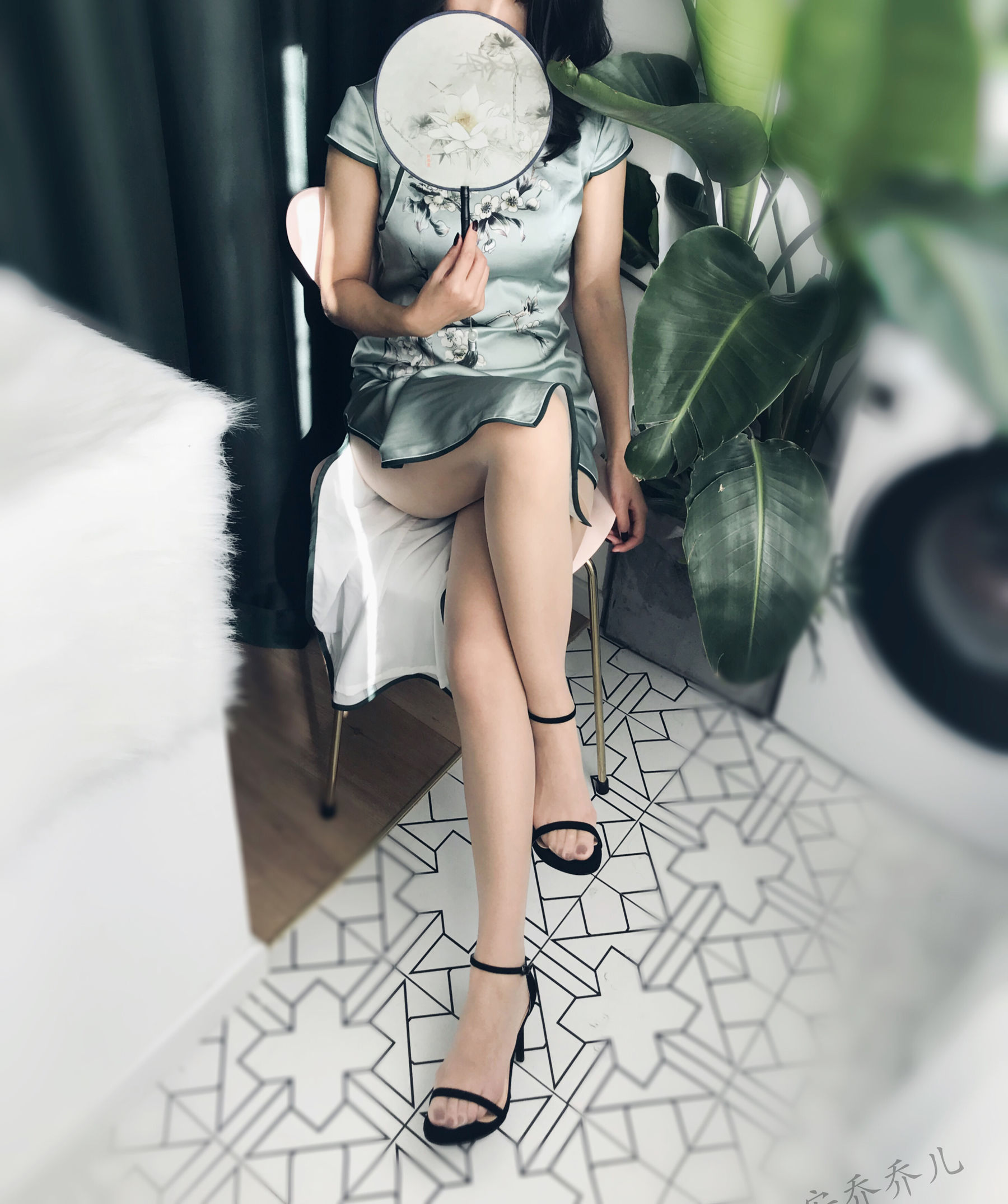 安乔乔儿(Nia乔乔) No.017 安乔乔儿 黑丝旗袍-图79