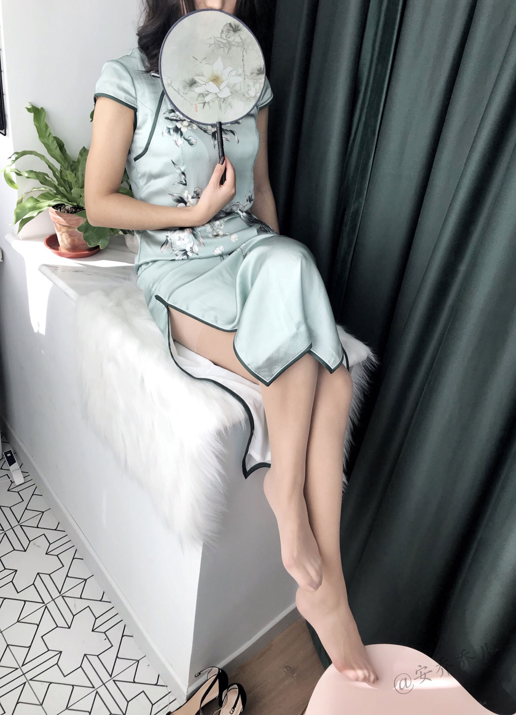 安乔乔儿(Nia乔乔) No.017 安乔乔儿 黑丝旗袍-图85