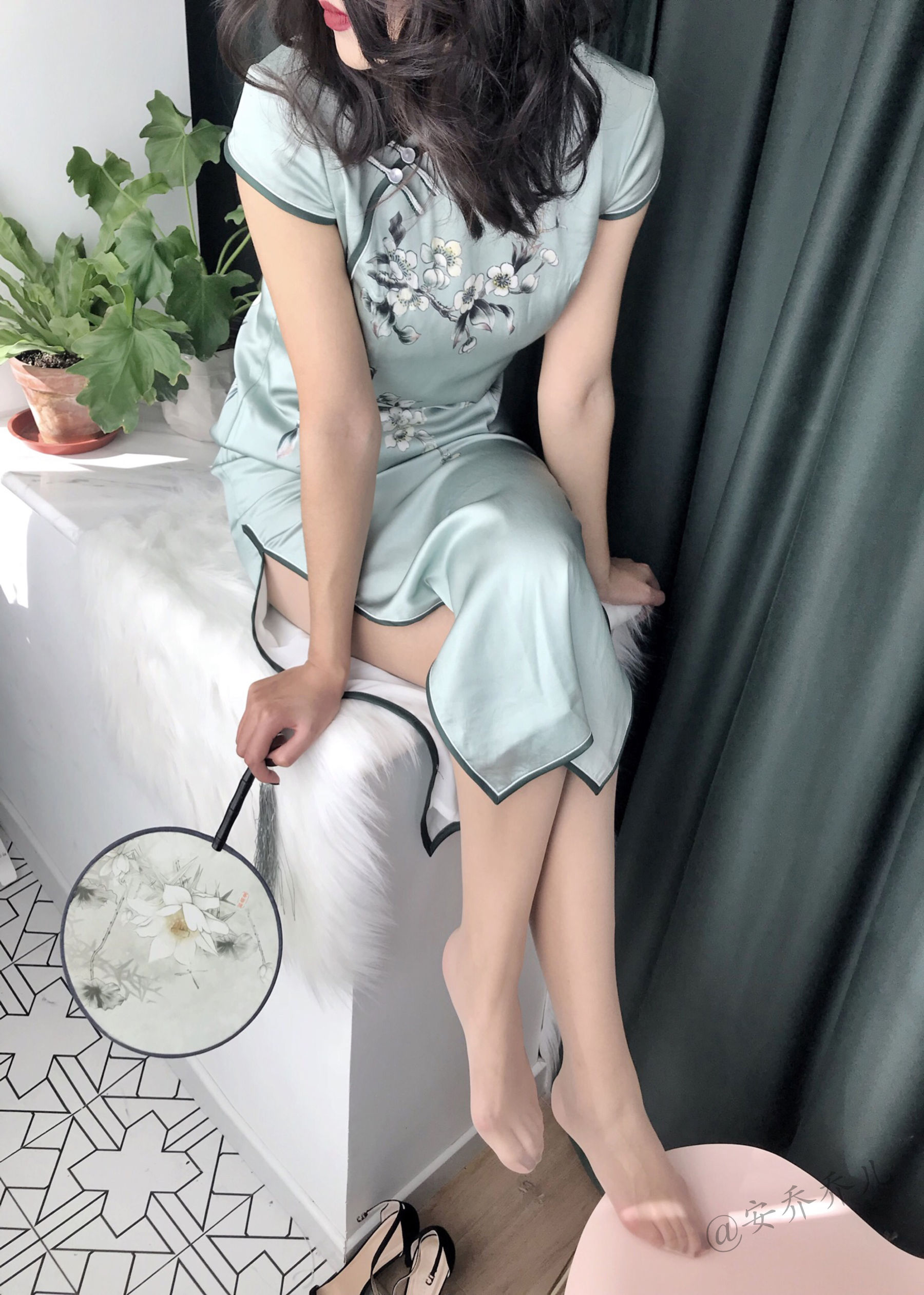 安乔乔儿(Nia乔乔) No.017 安乔乔儿 黑丝旗袍-图86