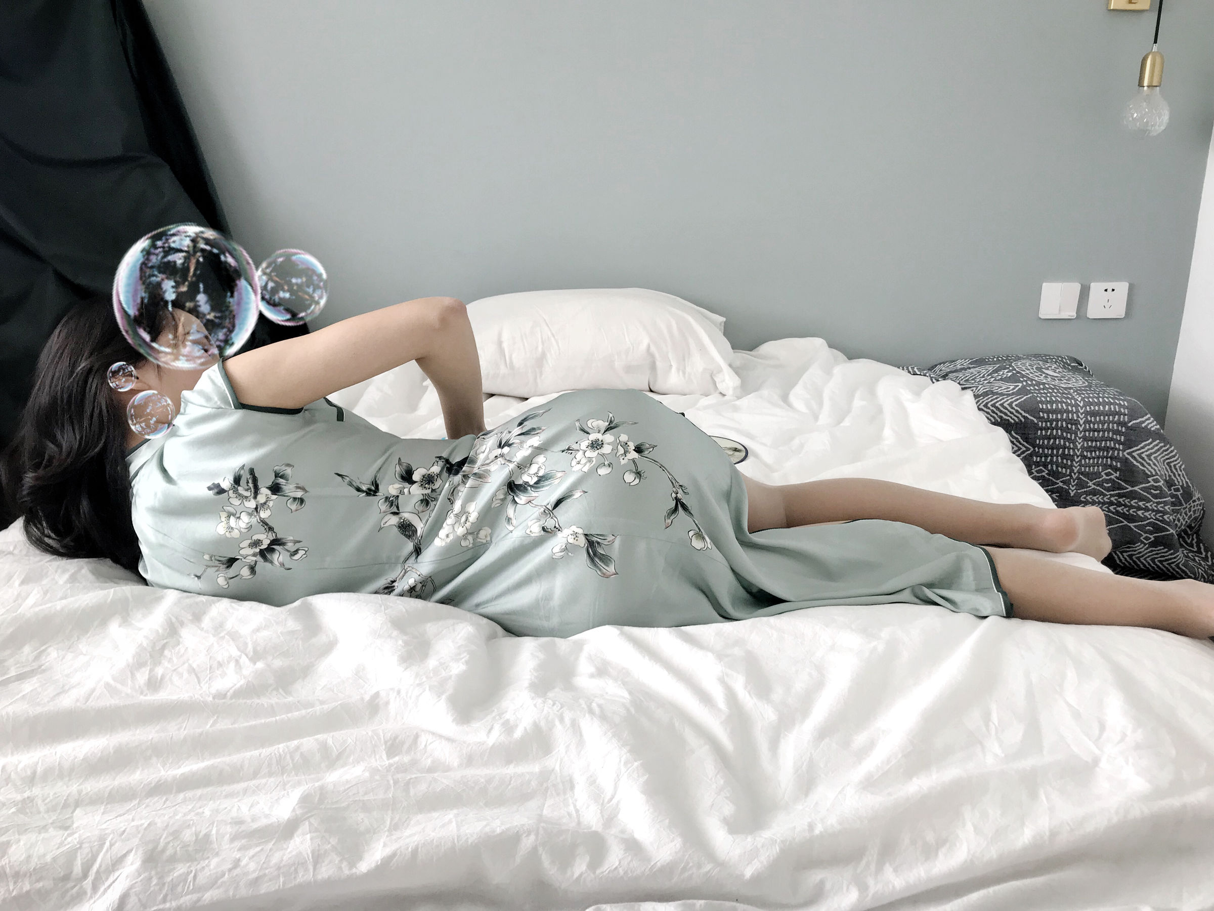 安乔乔儿(Nia乔乔) No.017 安乔乔儿 黑丝旗袍-图93