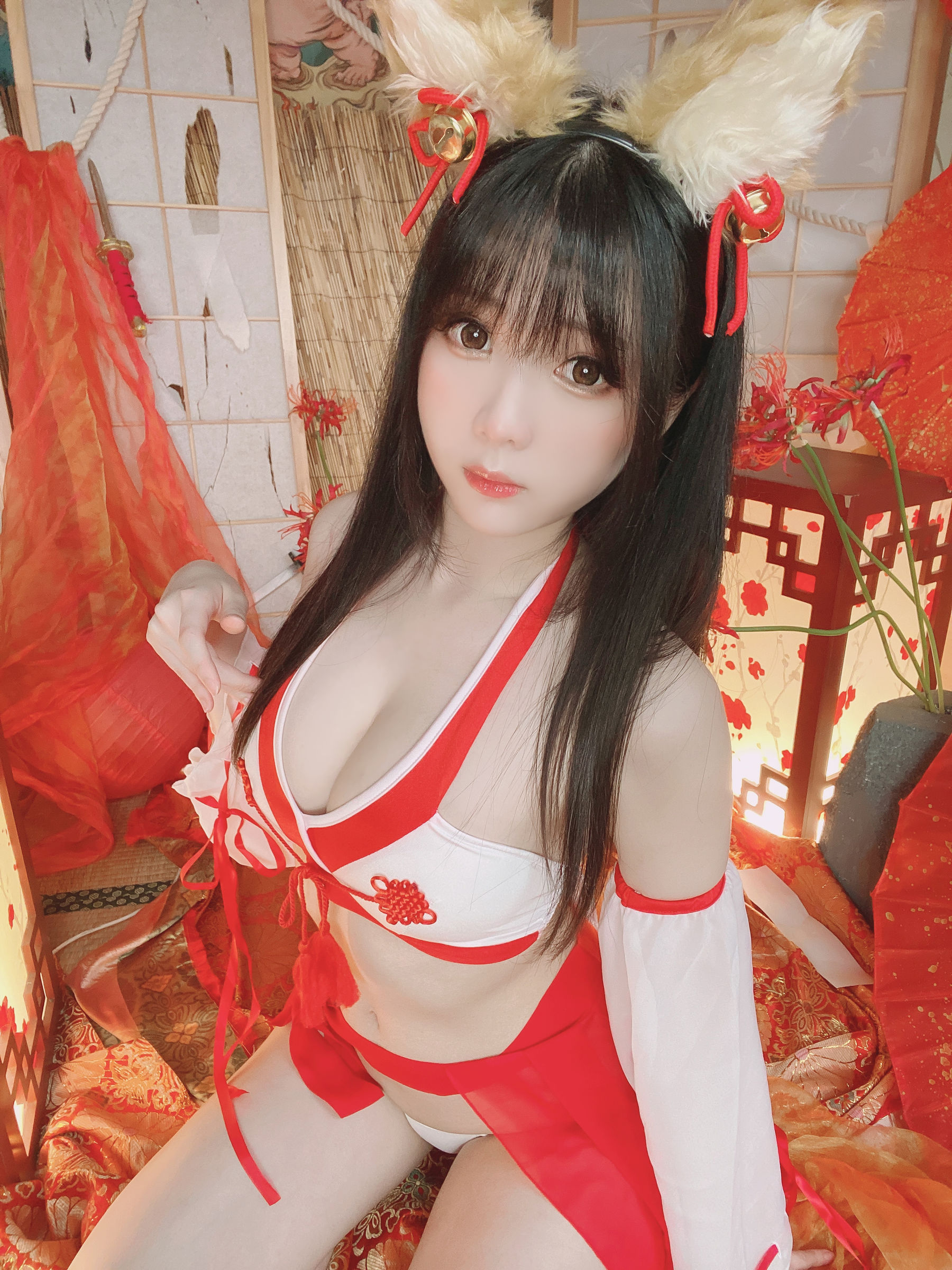 微博妹纸霜月shimo - きつね巫女さん-图13