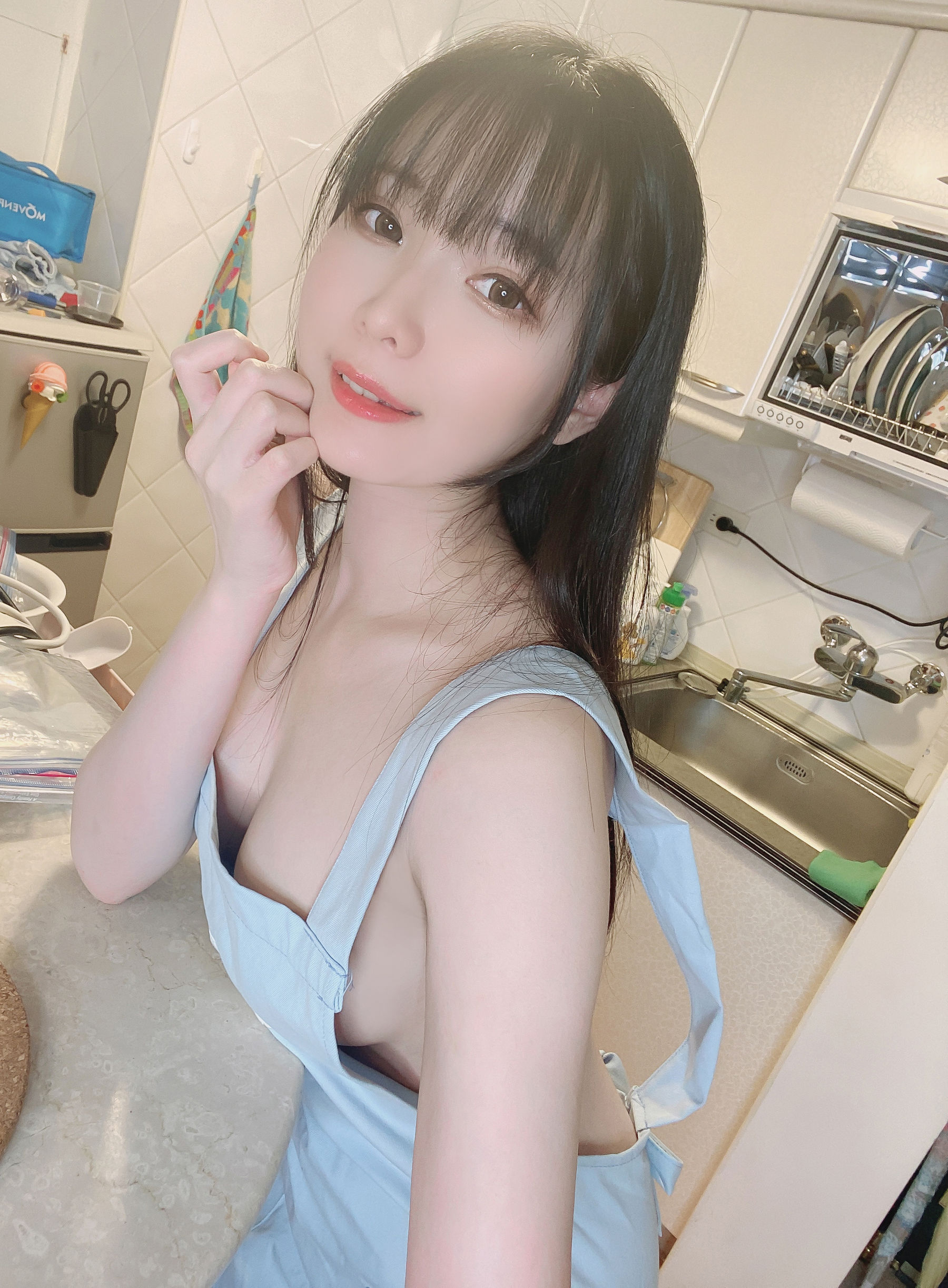 微博妹纸霜月shimo - 裸エプロン__━(___)━!-图10