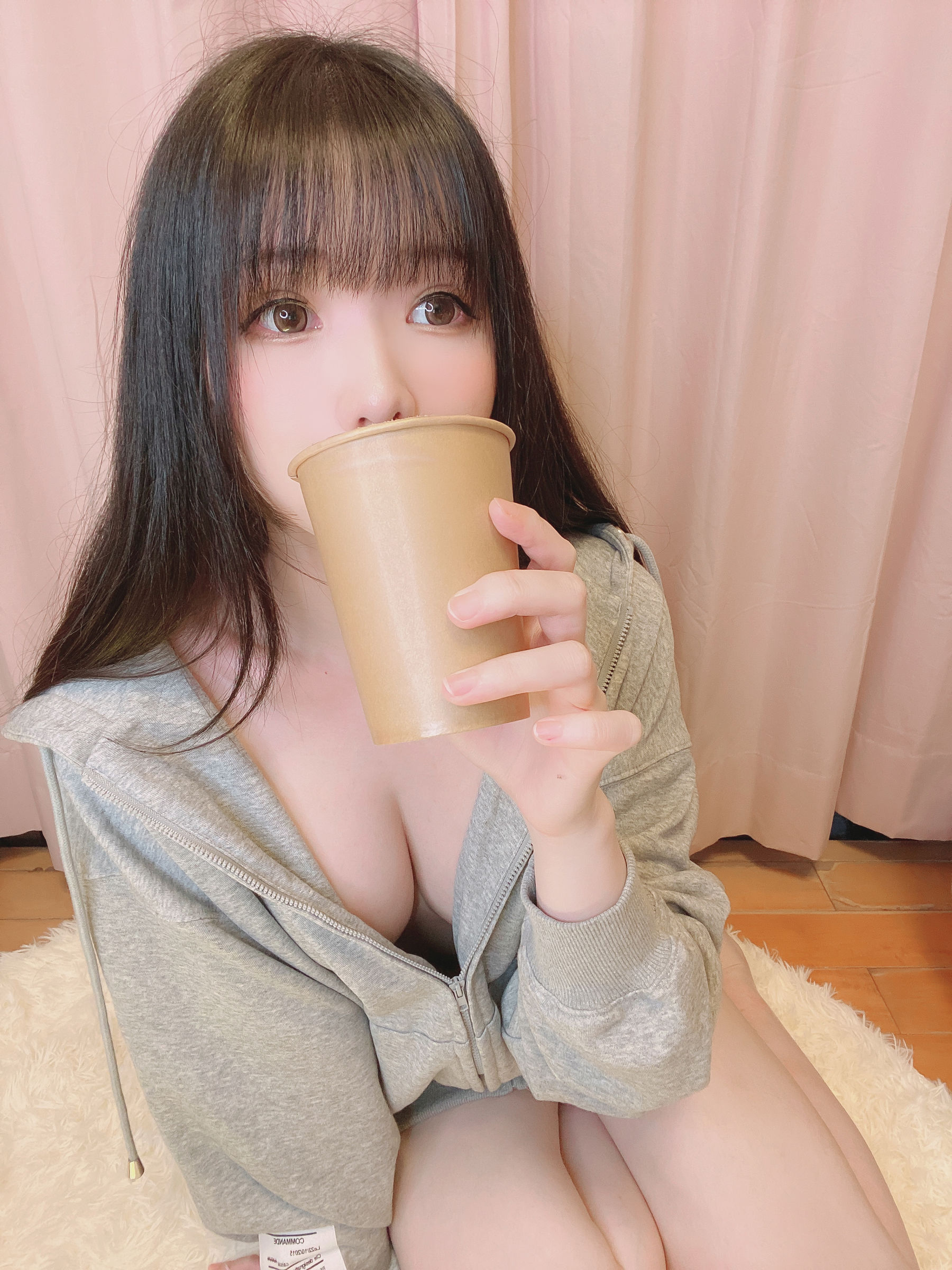 微博妹纸霜月shimo - 裸パーカー-图12