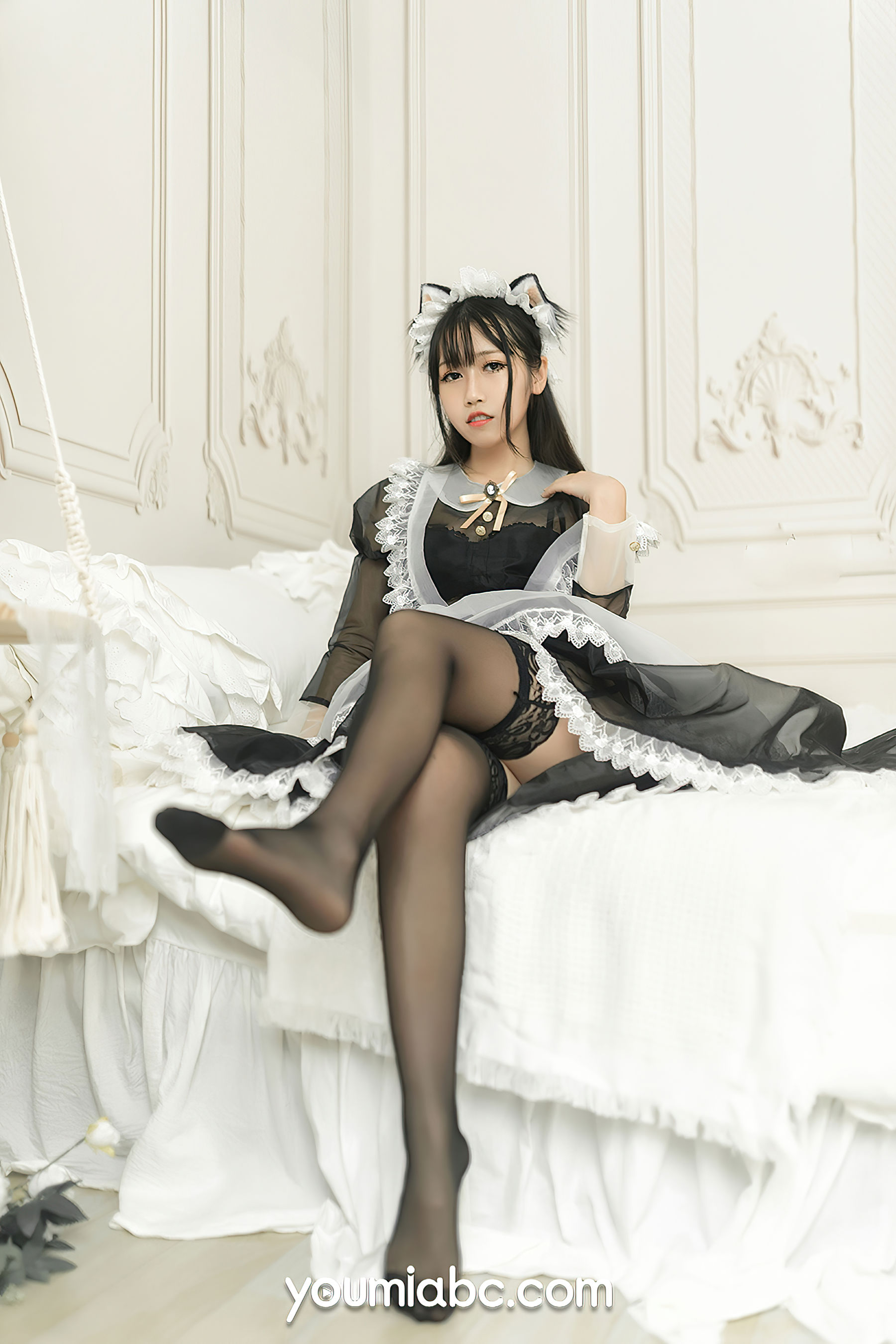 呆猫 黑丝猫娘女仆-图1