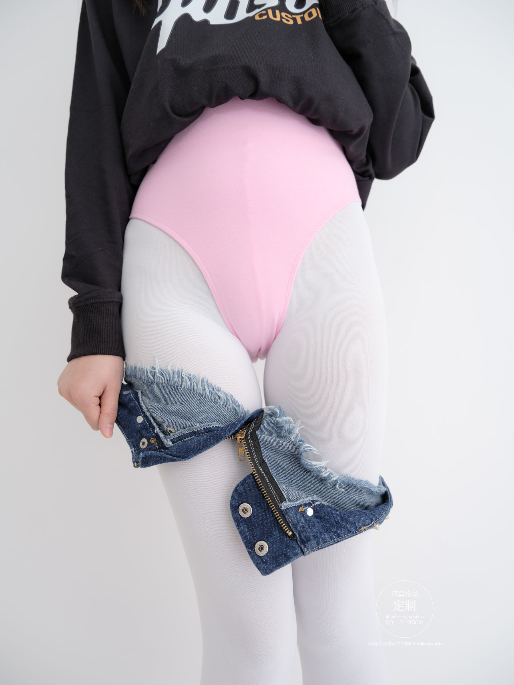 EX-001 见希w 白丝牛仔短裤-图10