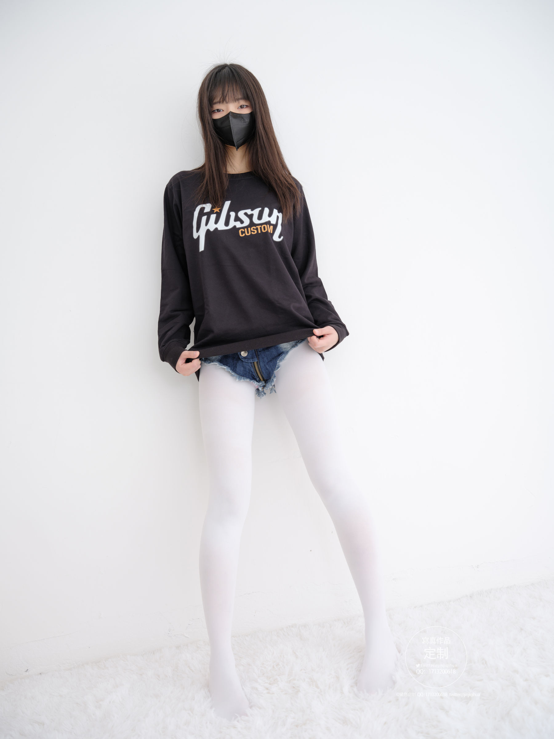 EX-001 见希w 白丝牛仔短裤-图11