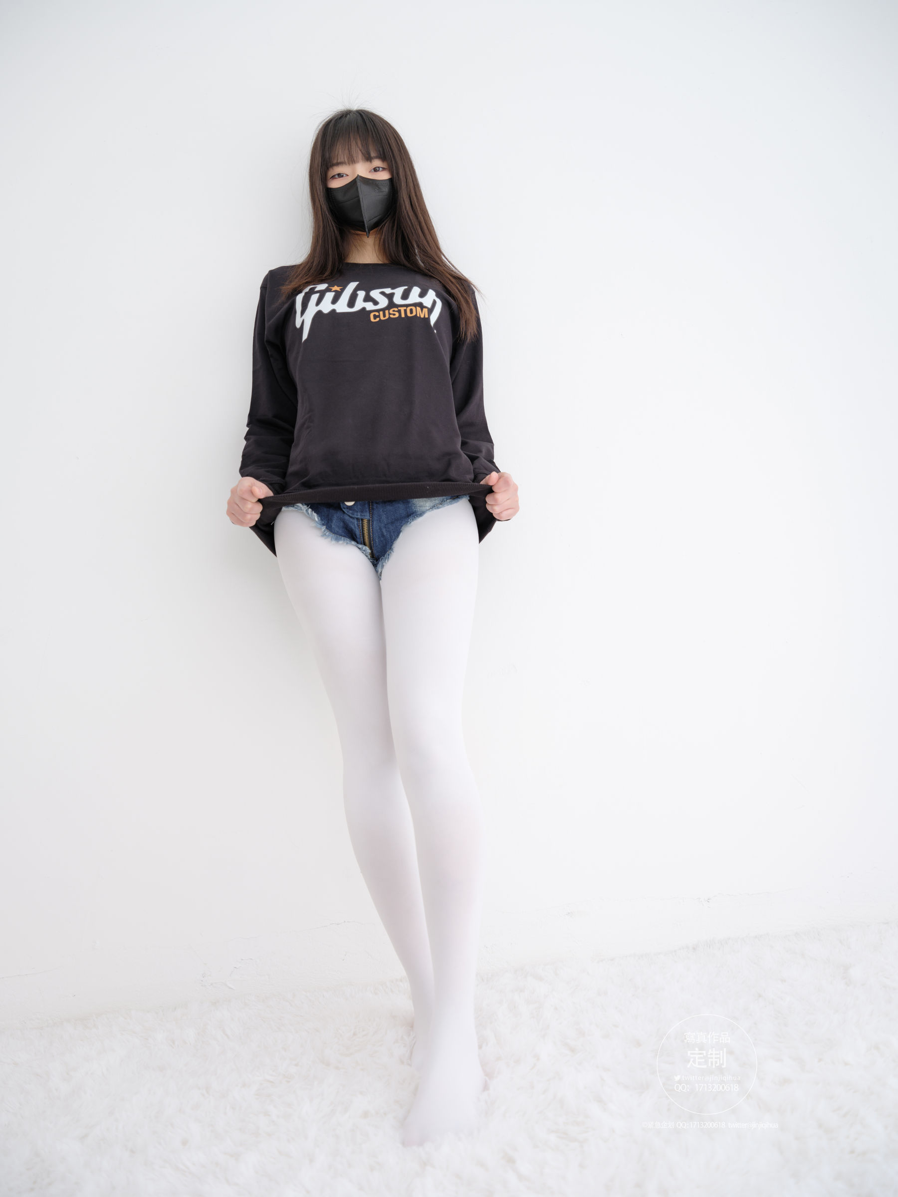 EX-001 见希w 白丝牛仔短裤-图22