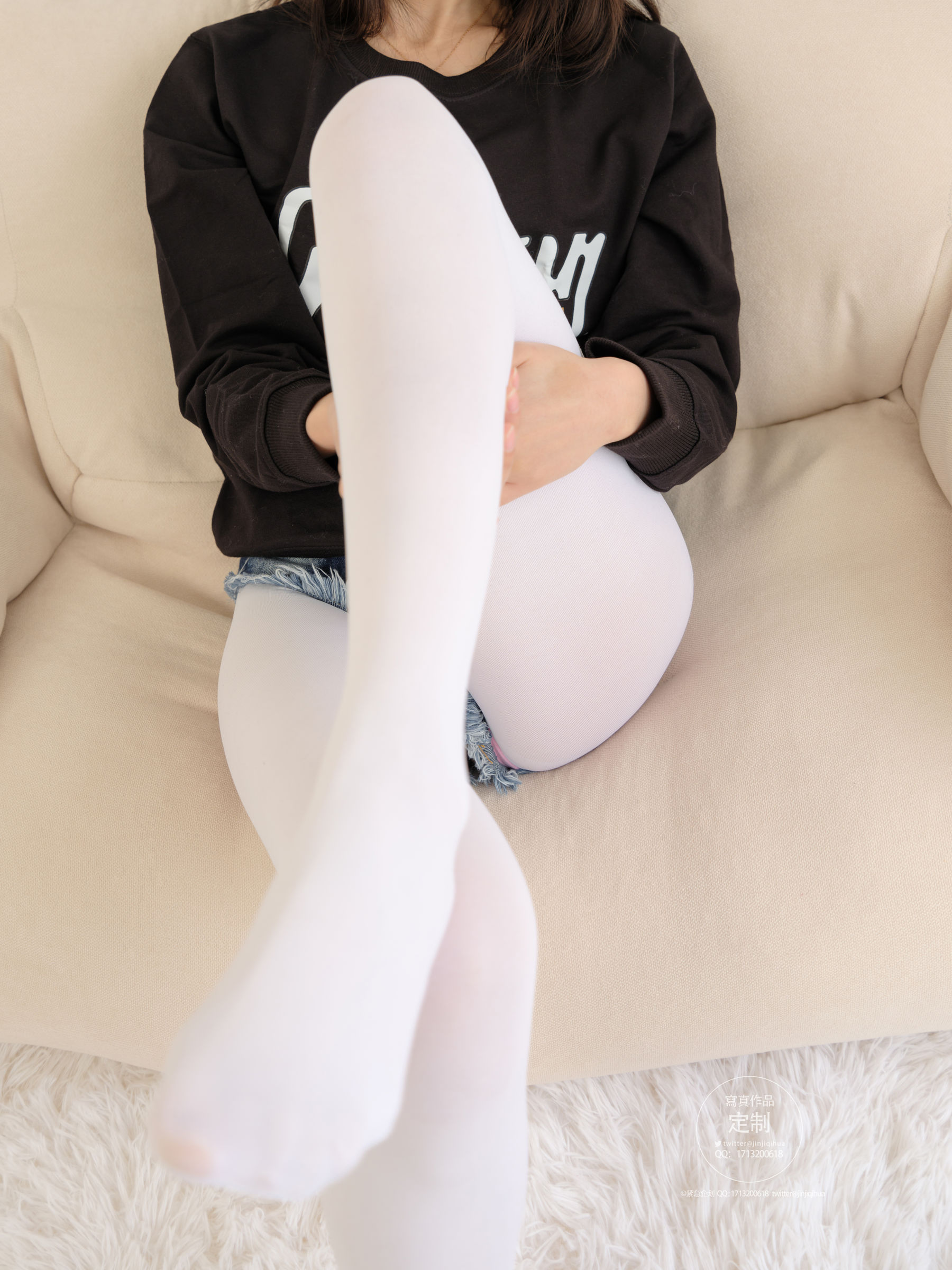 EX-001 见希w 白丝牛仔短裤-图28