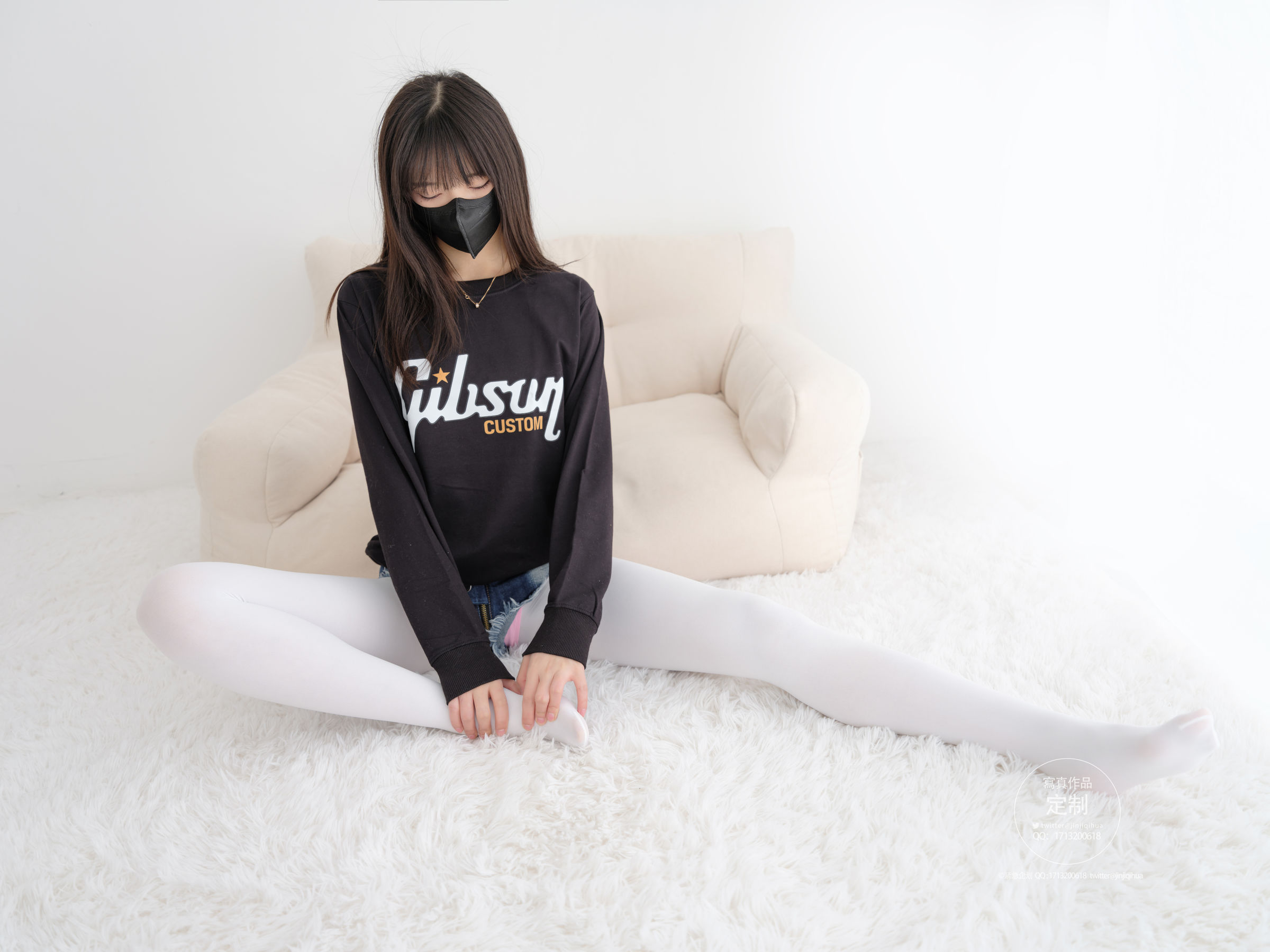 EX-001 见希w 白丝牛仔短裤-图37