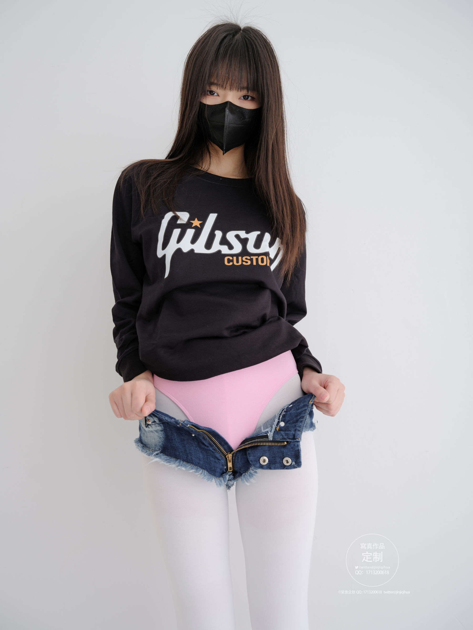 EX-001 见希w 白丝牛仔短裤-图7