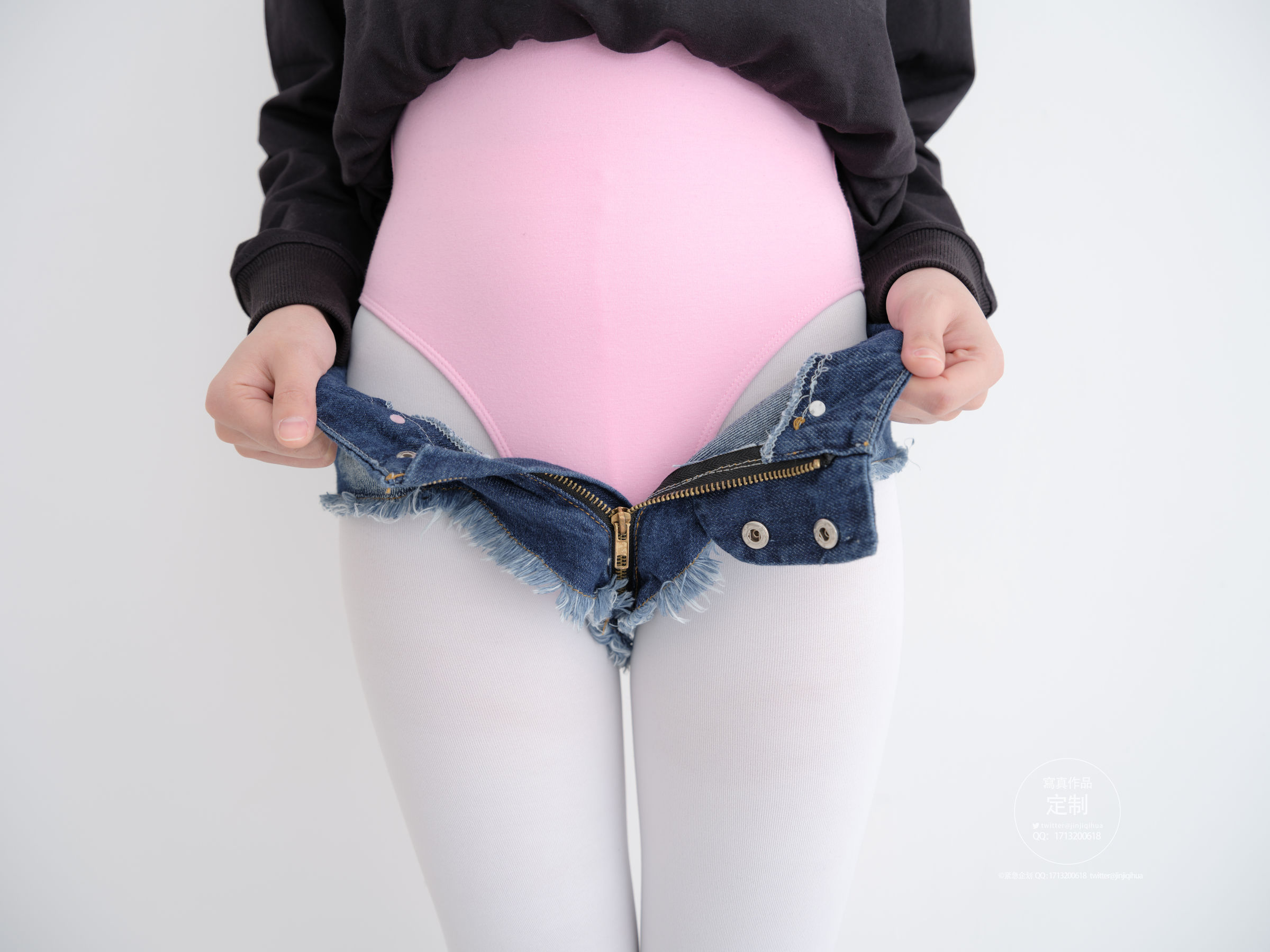 EX-001 见希w 白丝牛仔短裤-图8