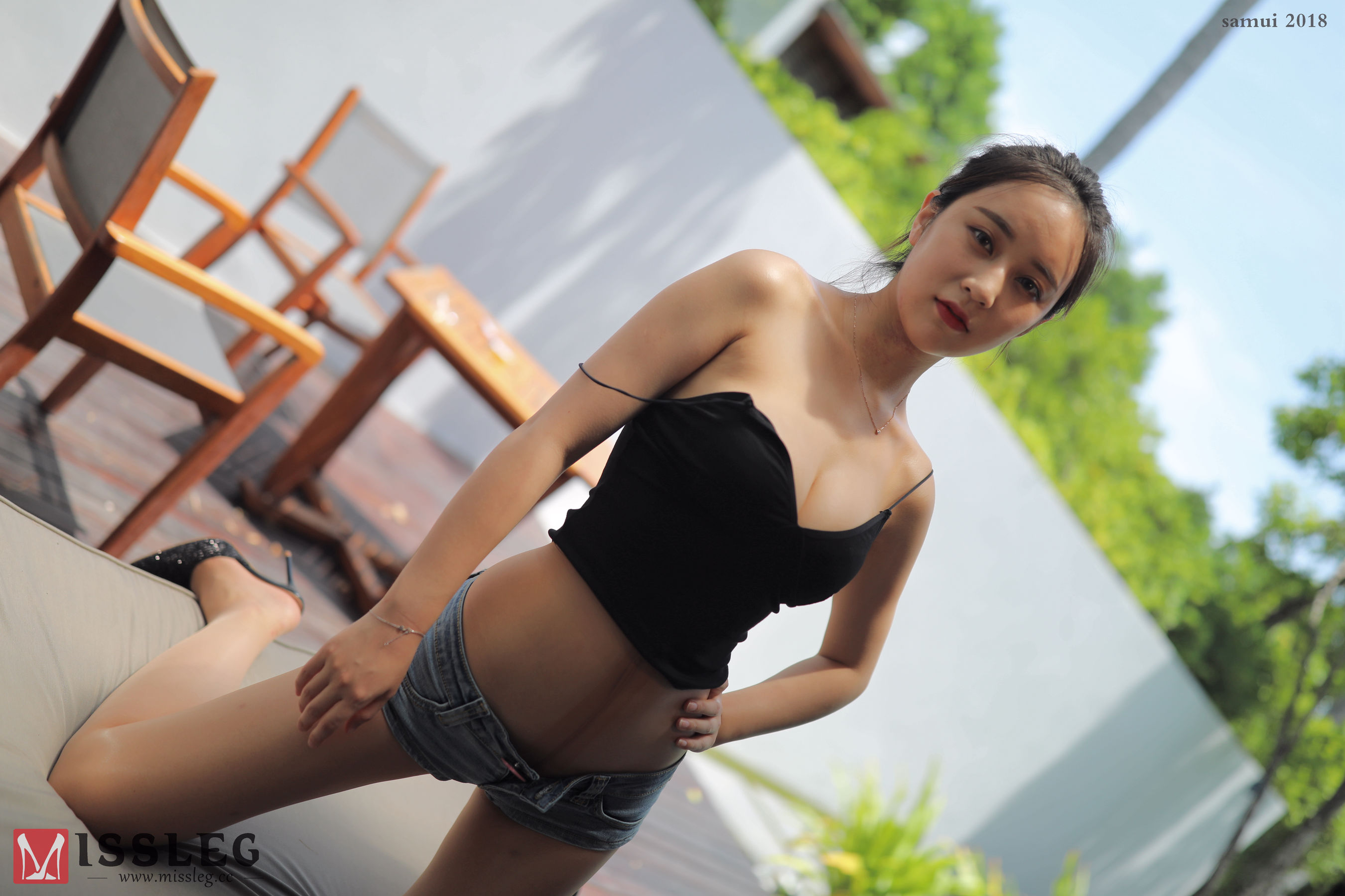 苏梅岛旅拍众筹系列 L001 乔依琳 牛仔短裤-图6