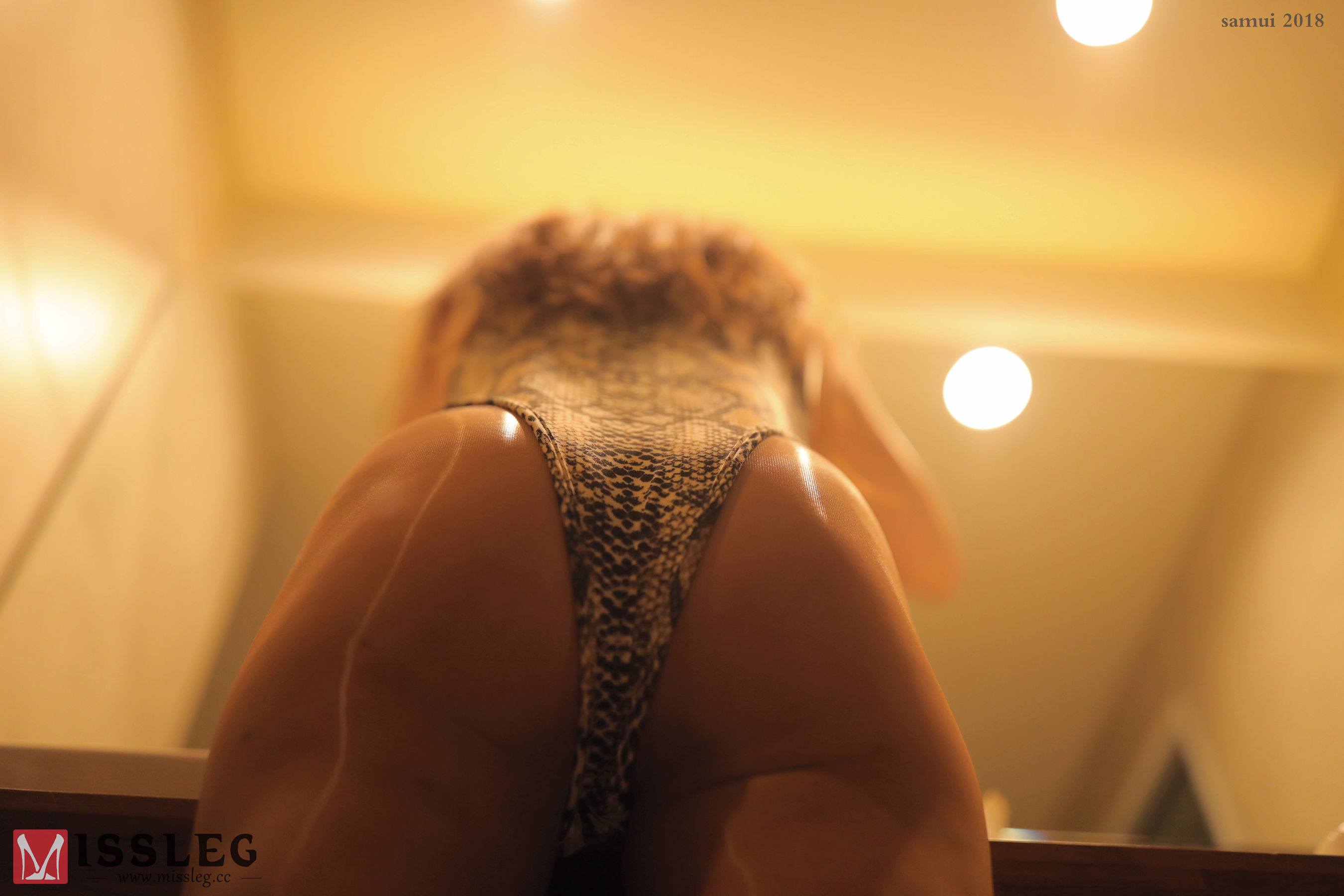 苏梅岛旅拍众筹系列 L005 乔依琳 蛇皮连体空姐旗袍-图9