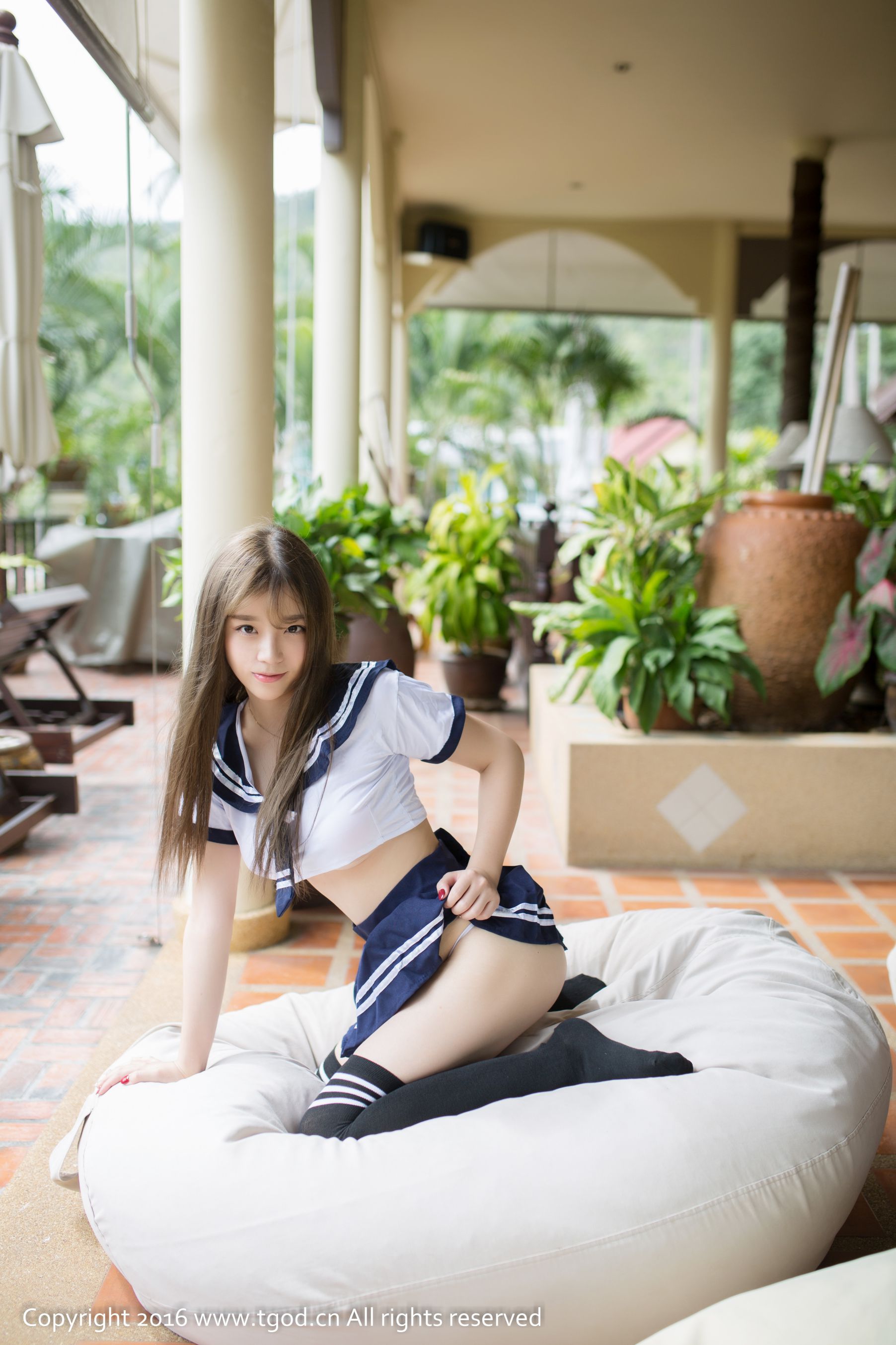 程彤颜《苏梅岛旅拍》蕾丝女仆+校服少女-图28
