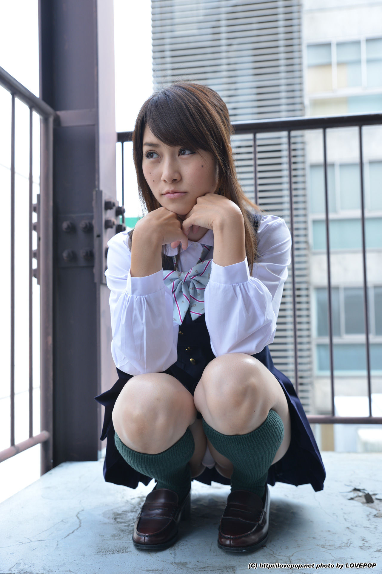 Yamaguchi Ayaka 山口彩加 Stairway Voyeur T-back! ! Uniform vest - PPV-图11